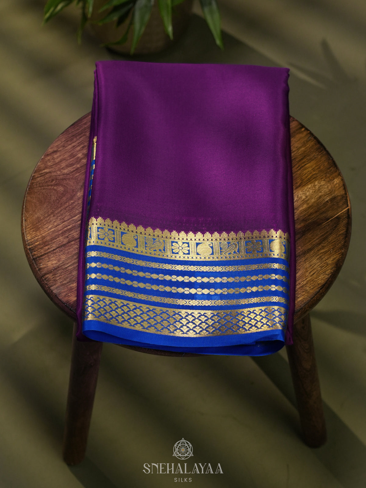Purple Mysore Crepe Silk Saree