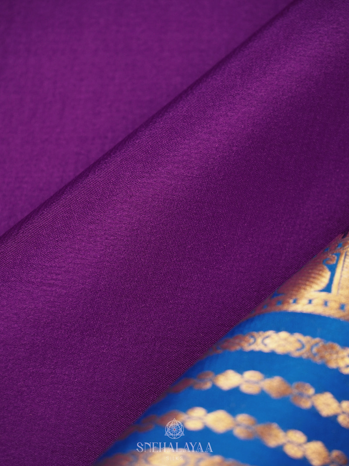 Purple Mysore Crepe Silk Saree