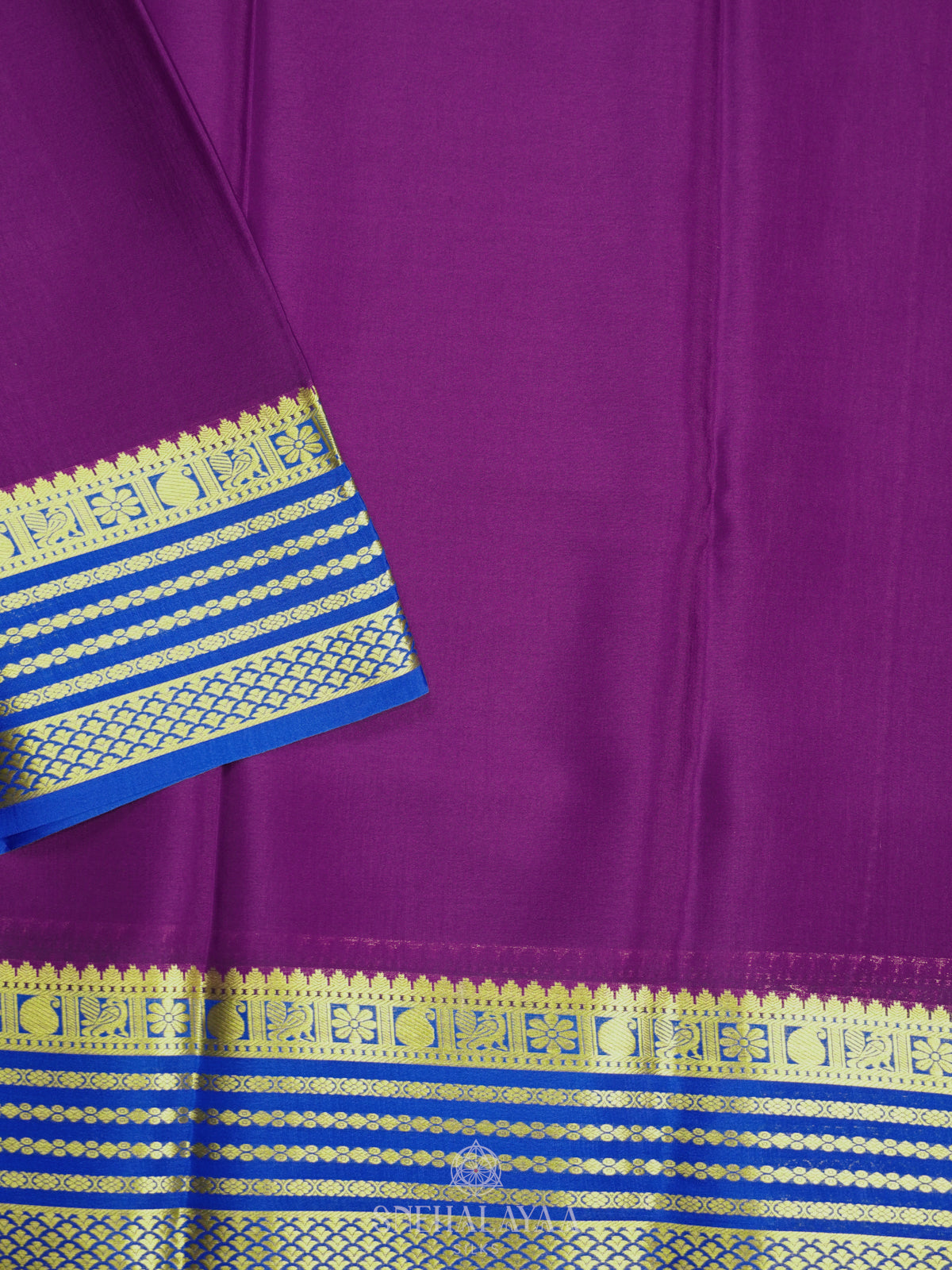Purple Mysore Crepe Silk Saree