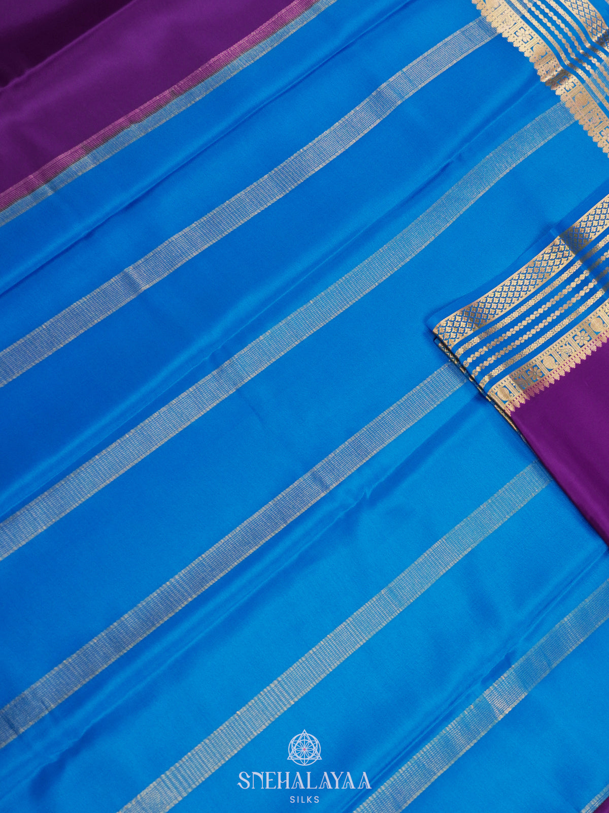 Purple Mysore Crepe Silk Saree