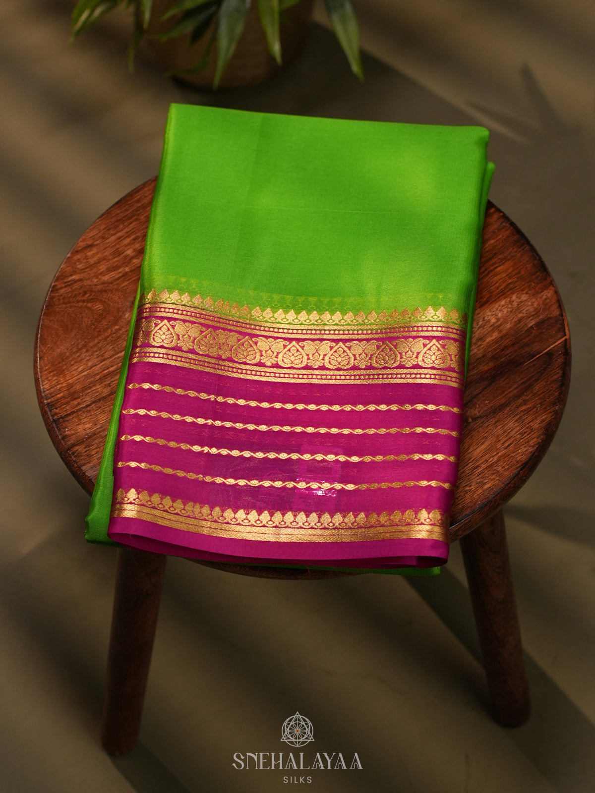 Green Mysore Crepe Silk Saree