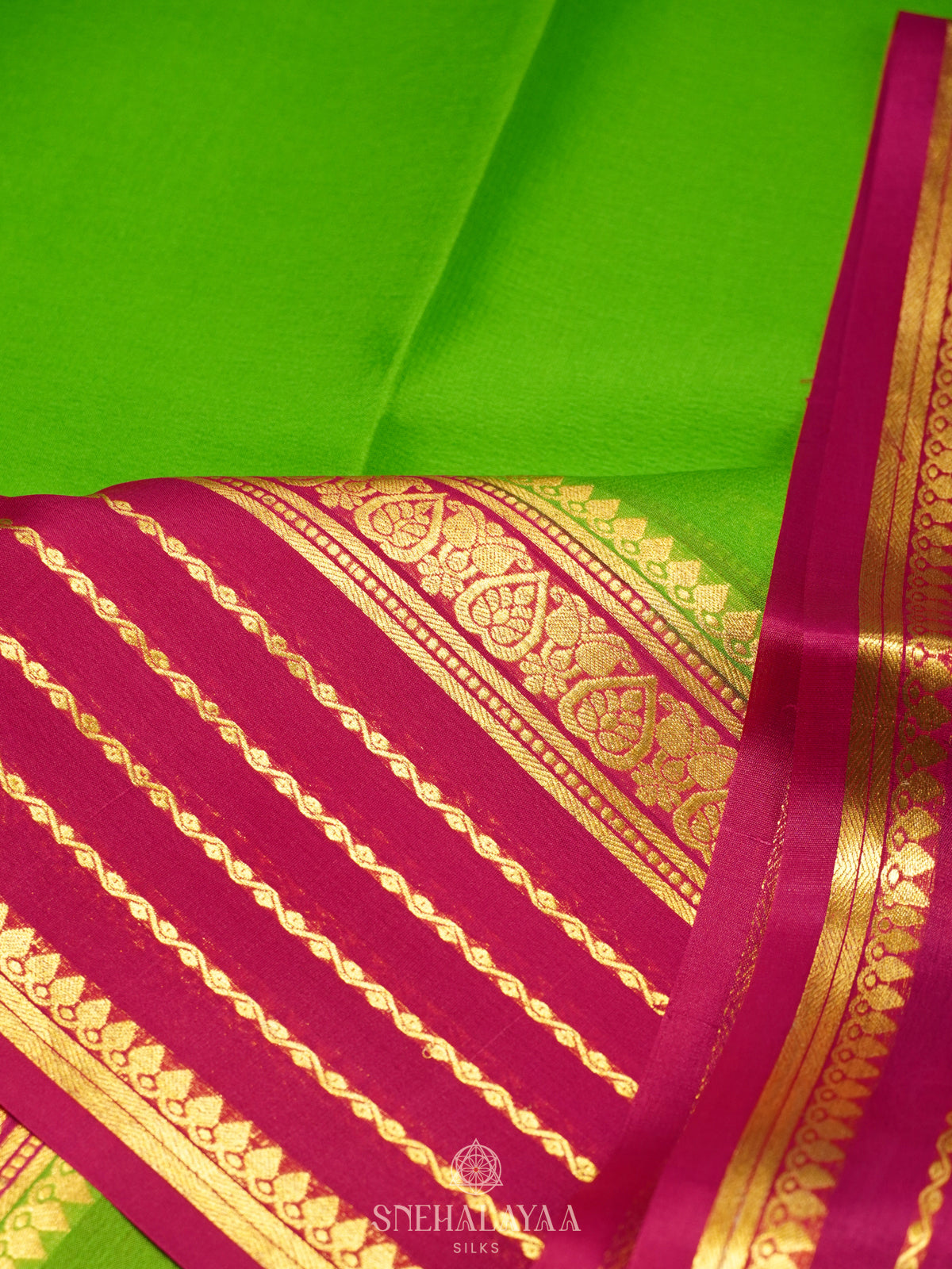 Green Mysore Crepe Silk Saree