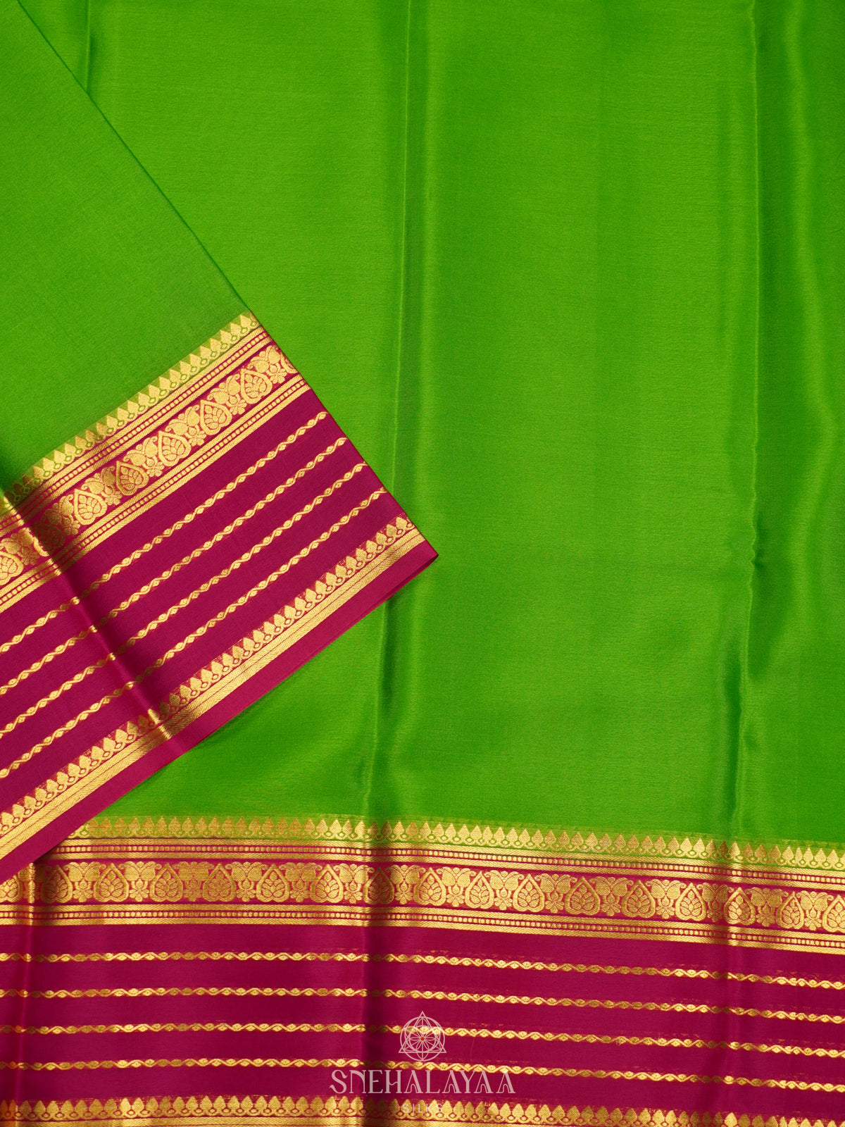 Green Mysore Crepe Silk Saree