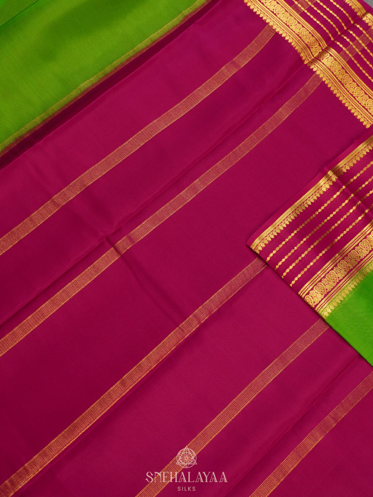 Green Mysore Crepe Silk Saree