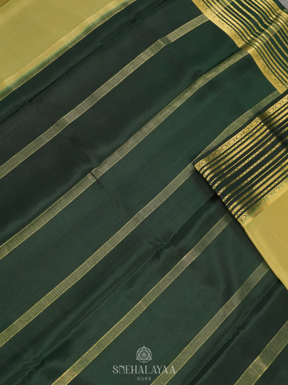 Pista Green Mysore Crepe Silk Saree
