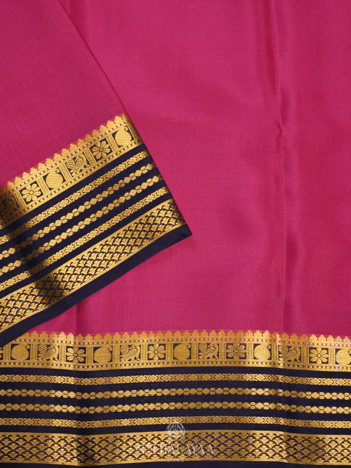 Pink Mysore Crepe Silk Saree