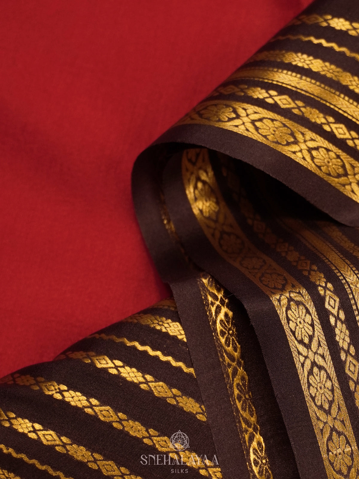Red Mysore Crepe Silk Saree