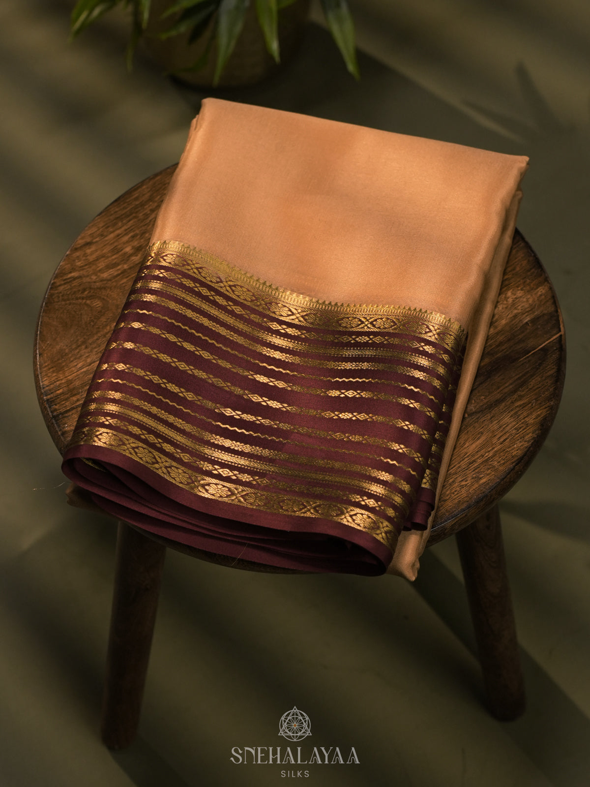 Sandal Mysore Crepe Silk Saree