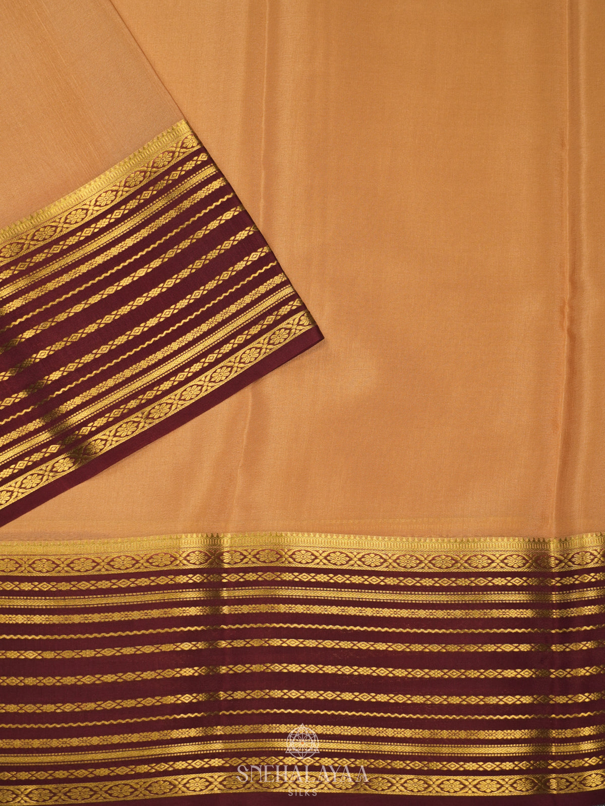 Sandal Mysore Crepe Silk Saree