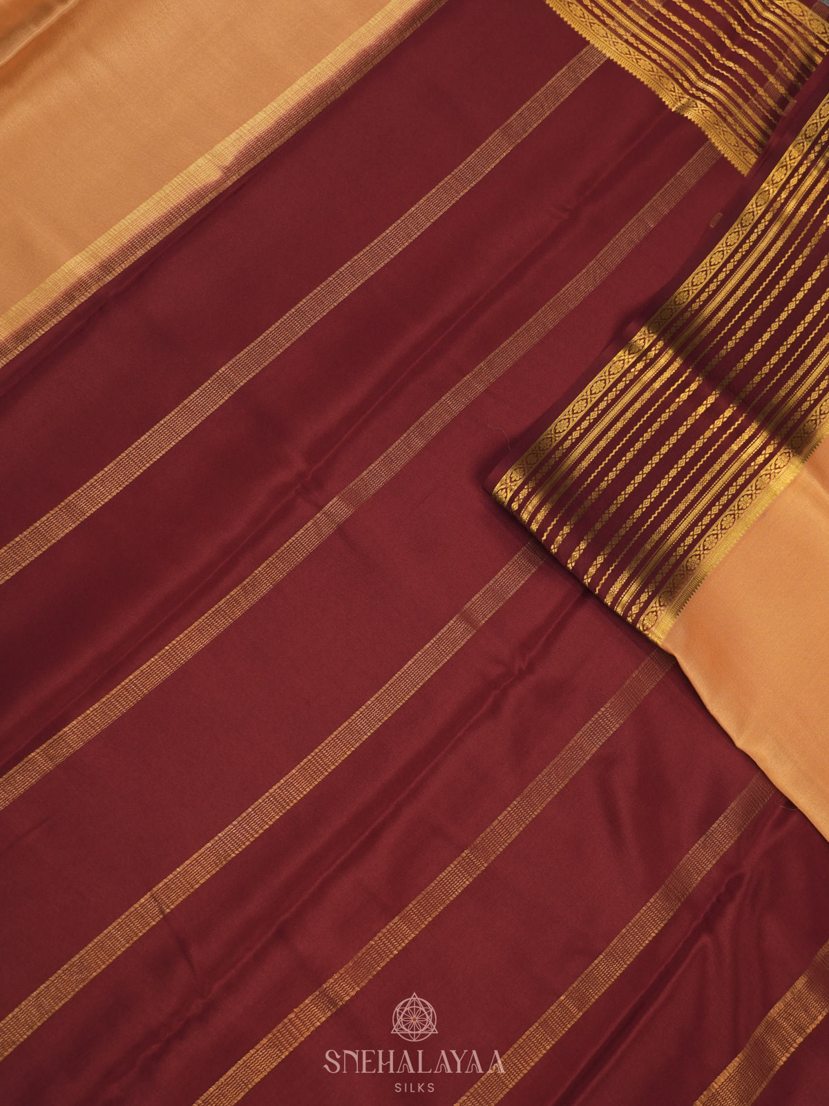 Sandal Mysore Crepe Silk Saree