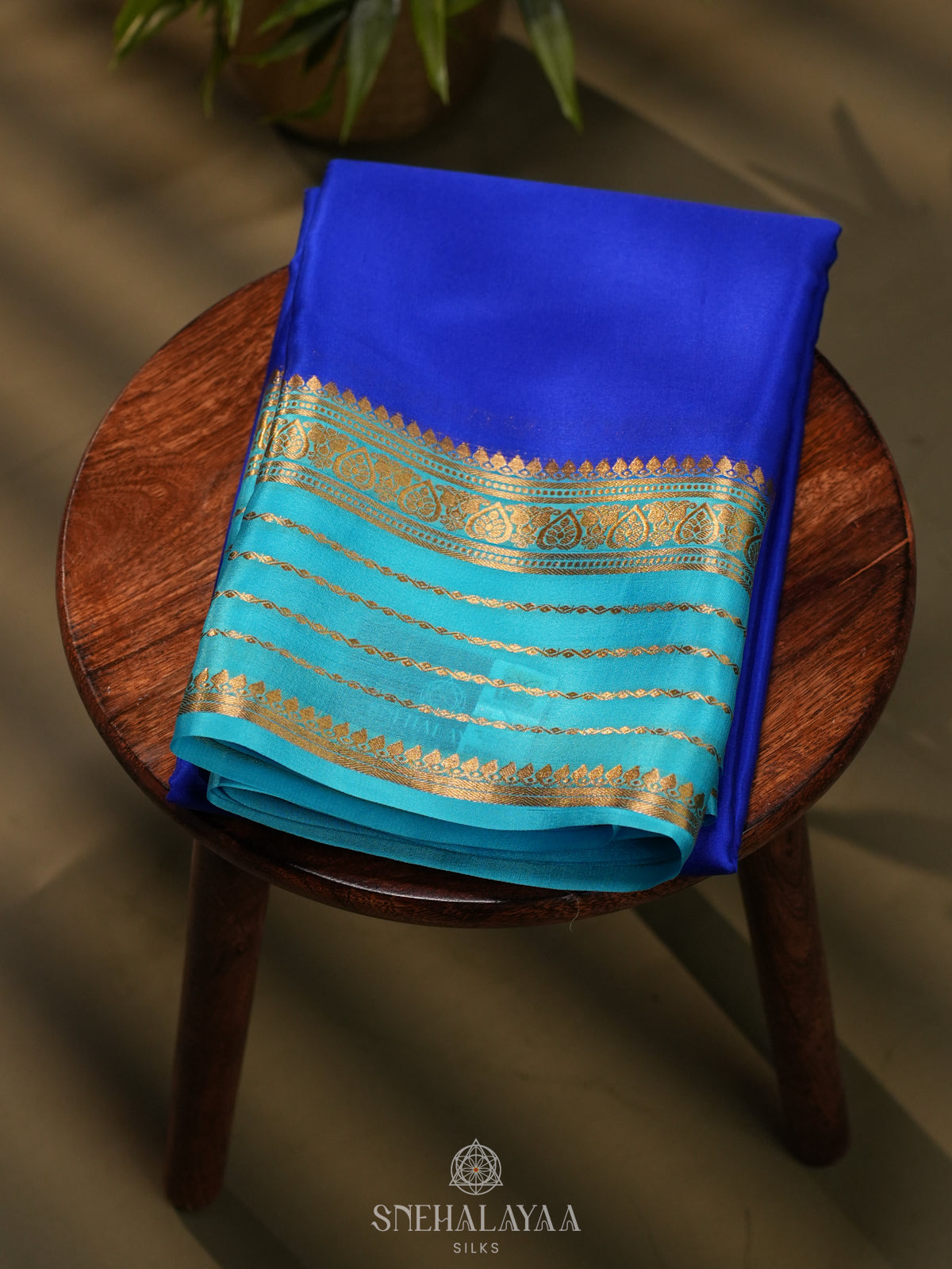 Royal Blue Mysore Crepe Silk Saree