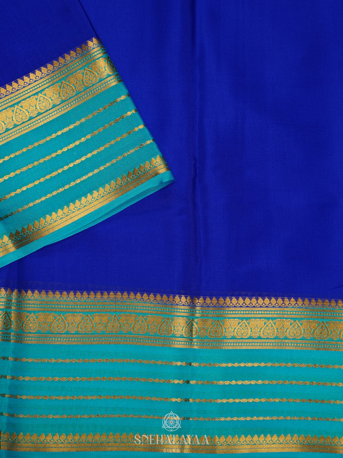 Royal Blue Mysore Crepe Silk Saree