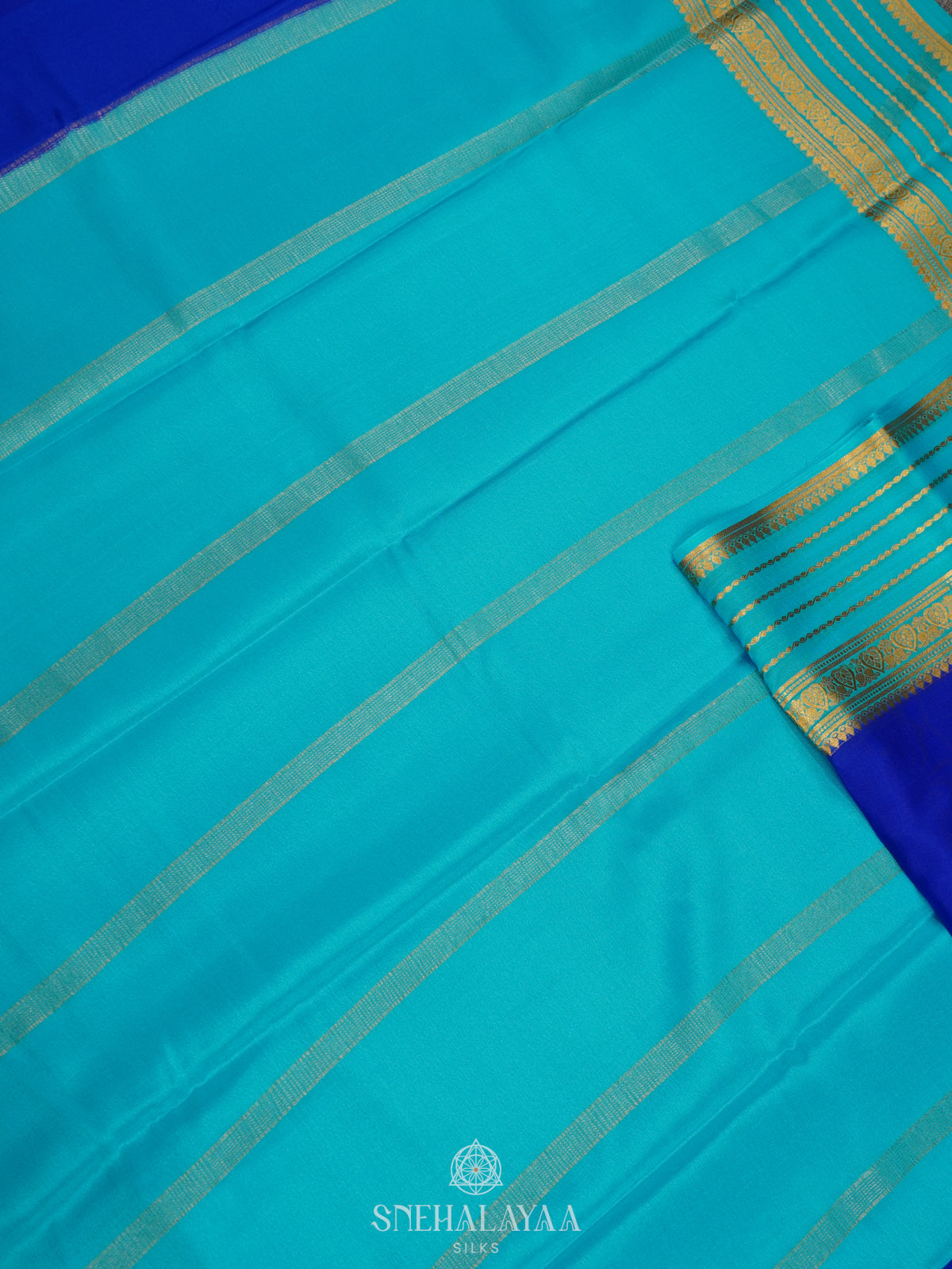 Royal Blue Mysore Crepe Silk Saree