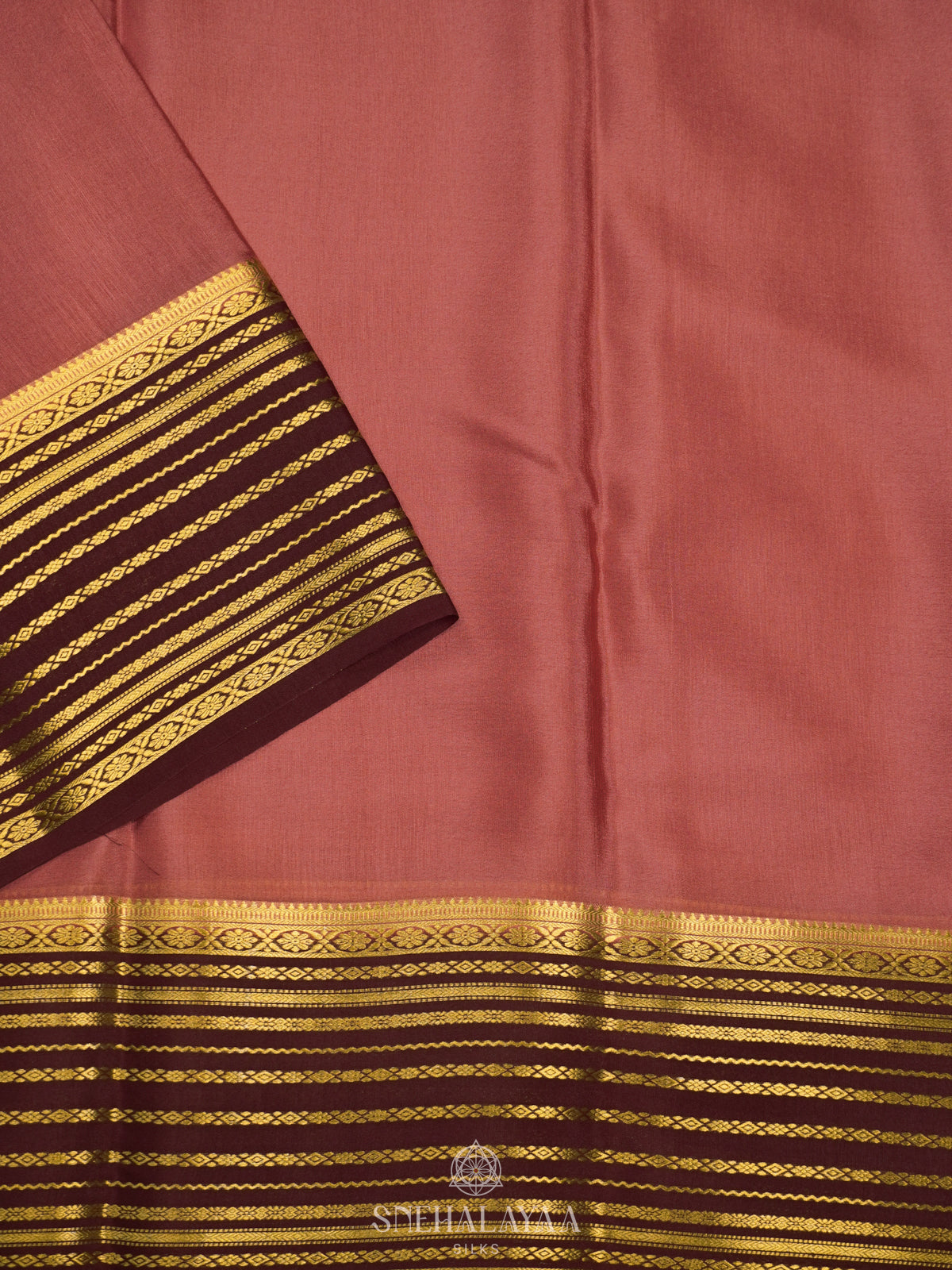 Mauve Pink Mysore Crepe Silk Saree