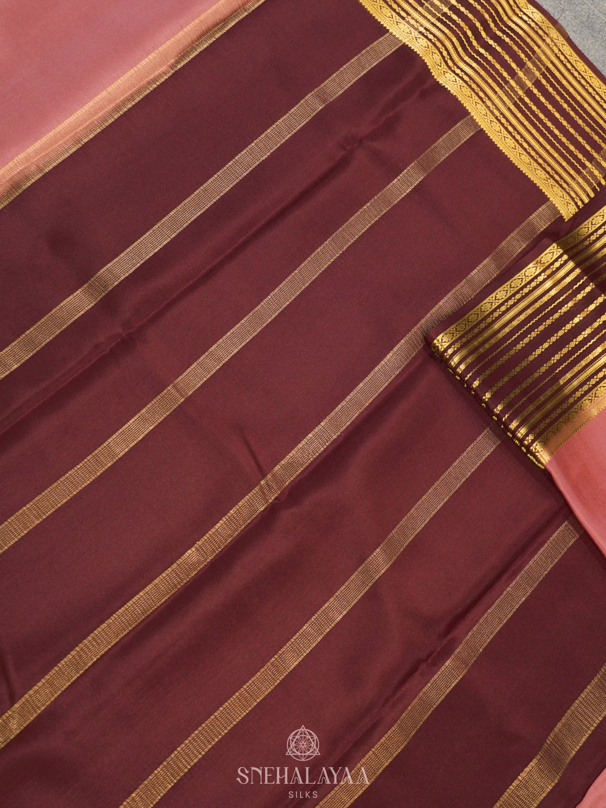 Mauve Pink Mysore Crepe Silk Saree