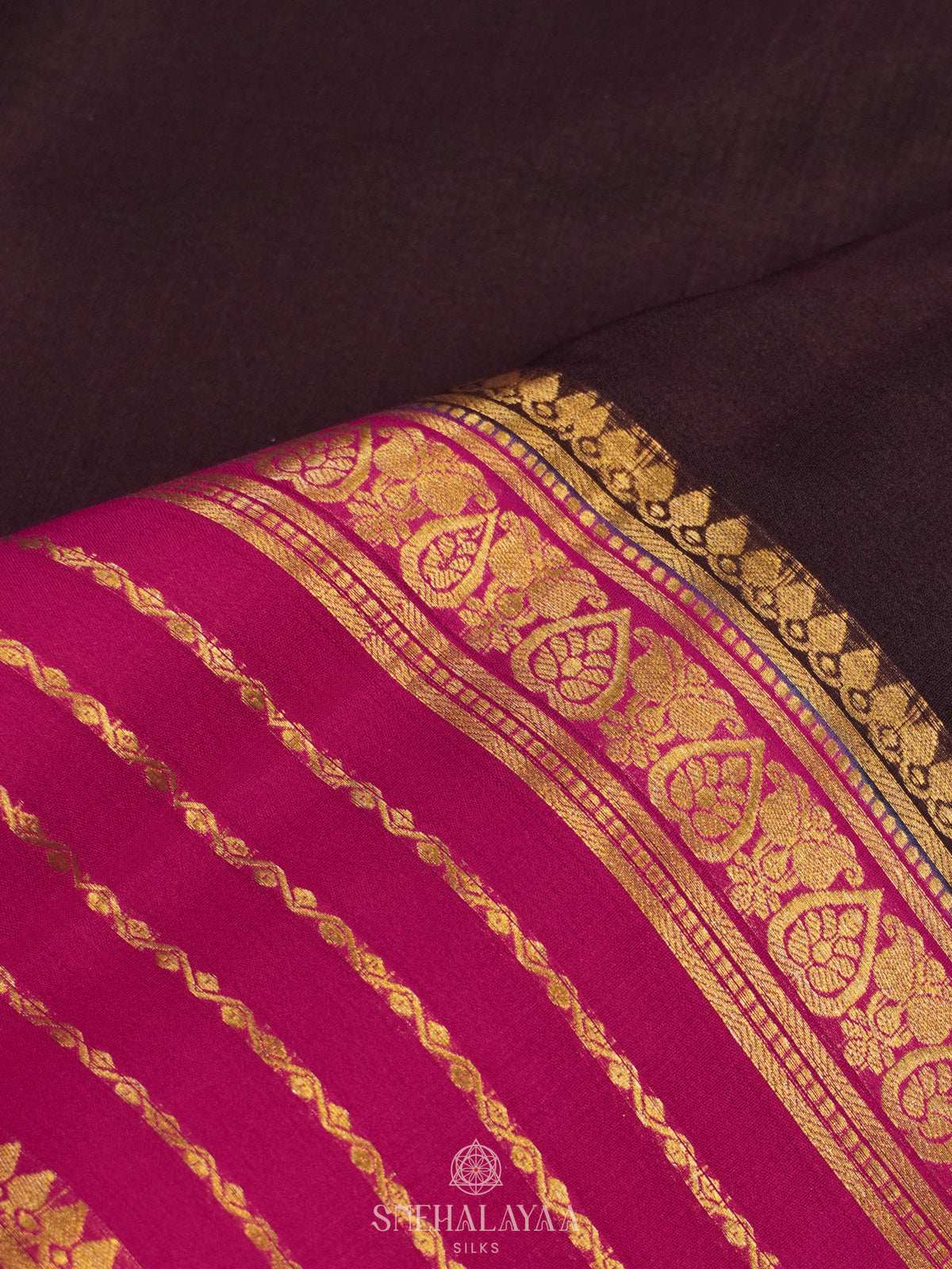 Burgundy Mysore Crepe Silk Saree