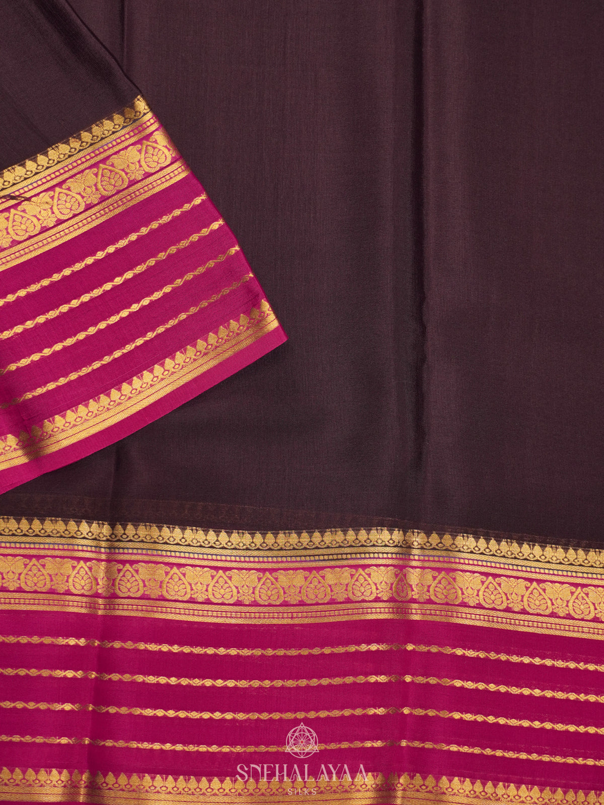 Burgundy Mysore Crepe Silk Saree