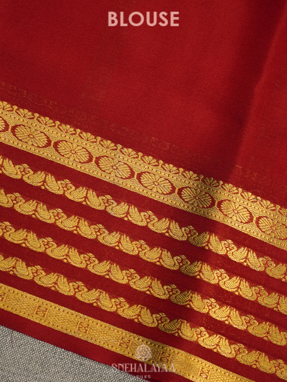 Coral Pink Mysore Crepe Silk Saree
