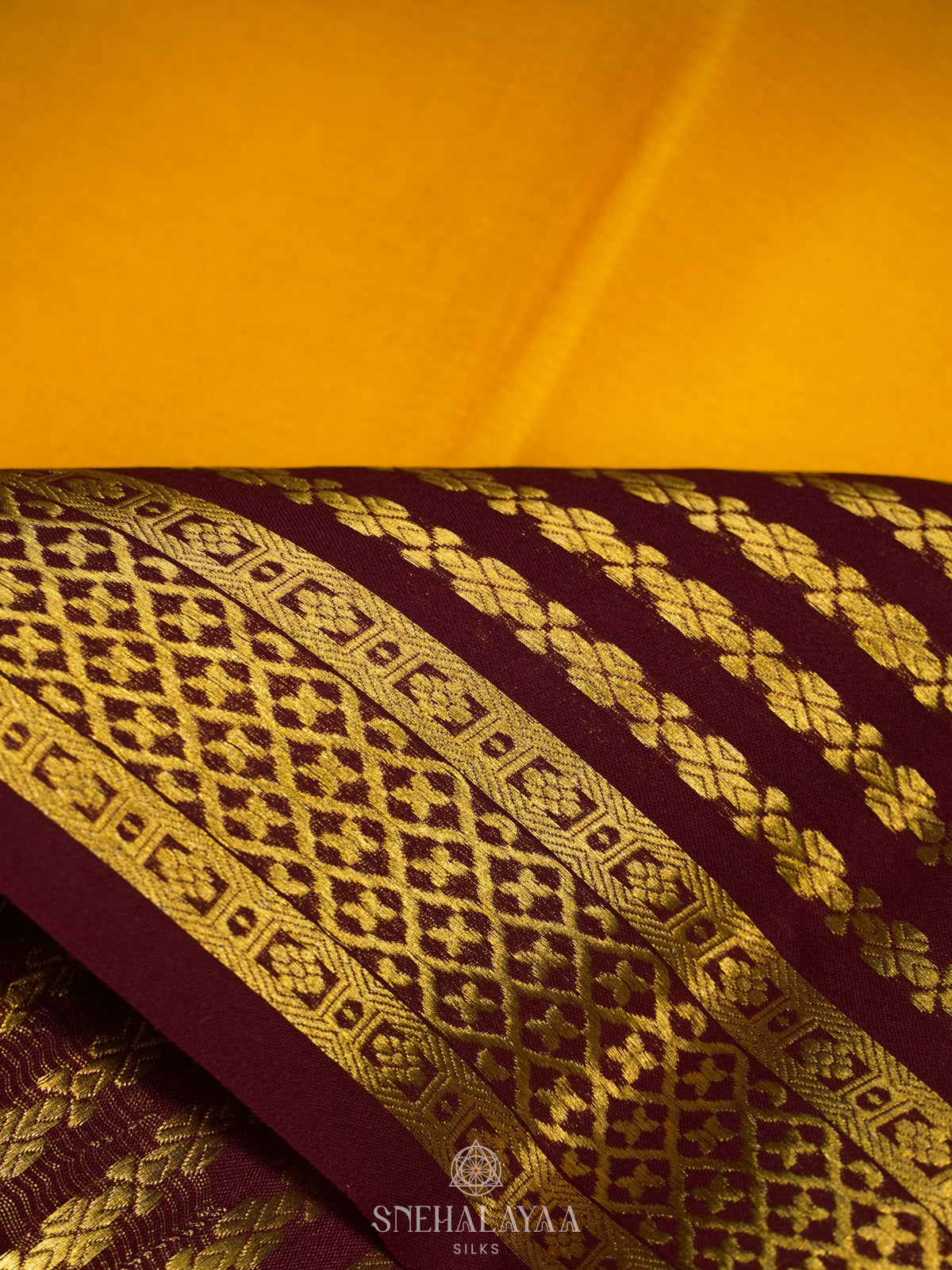 Mango Yellow Mysore Crepe Silk Saree