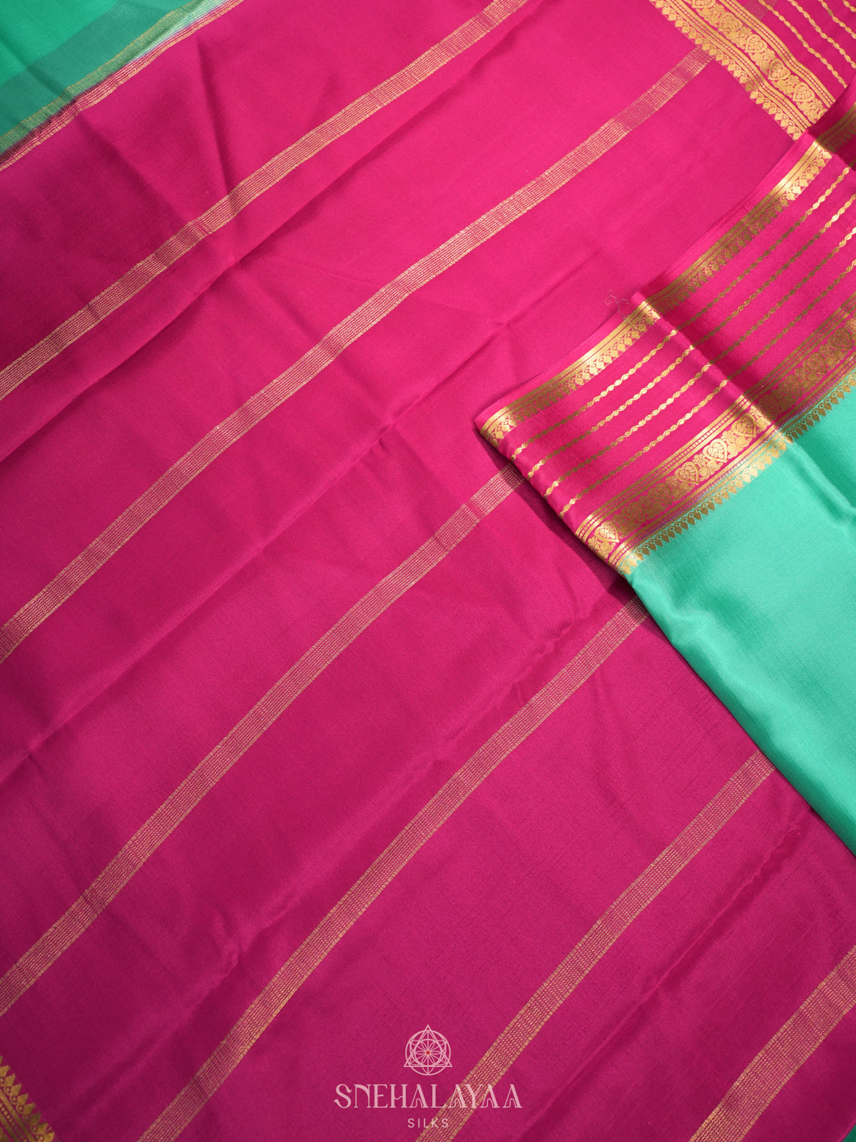Mint Green Mysore Crepe Silk Saree