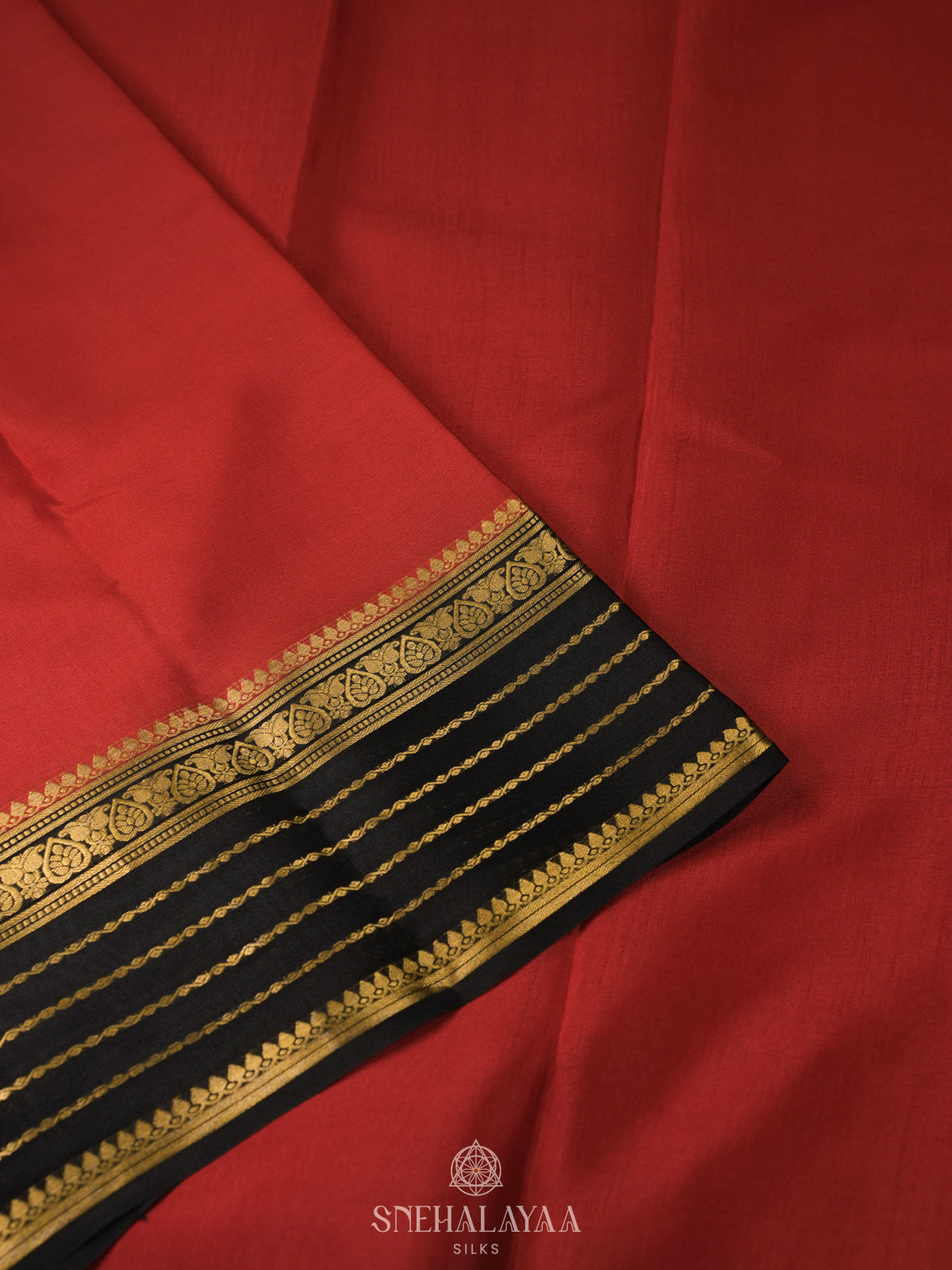 Red Mysore Crepe Silk Saree