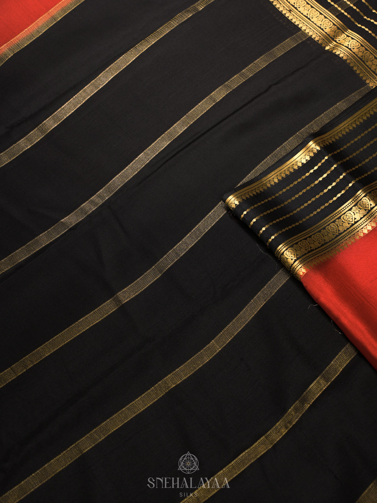 Red Mysore Crepe Silk Saree
