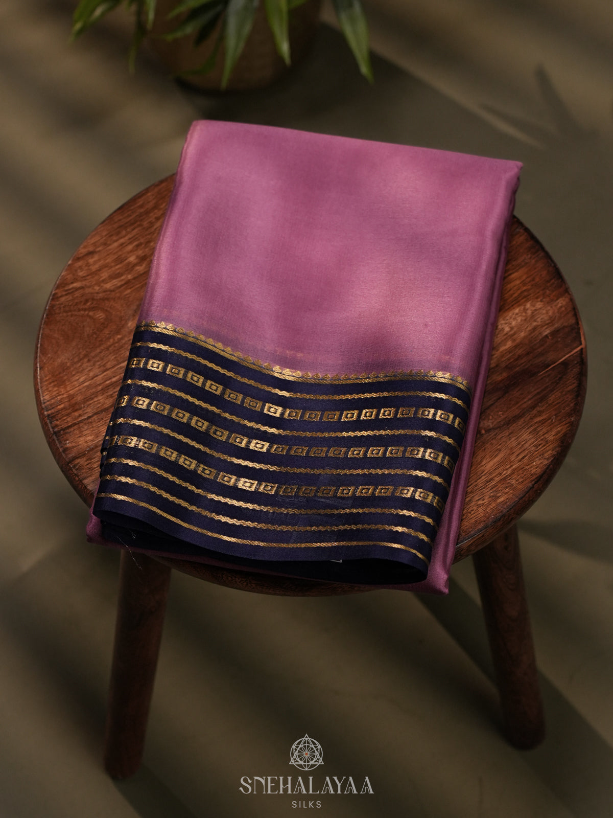 Plum Mysore Crepe Silk Saree