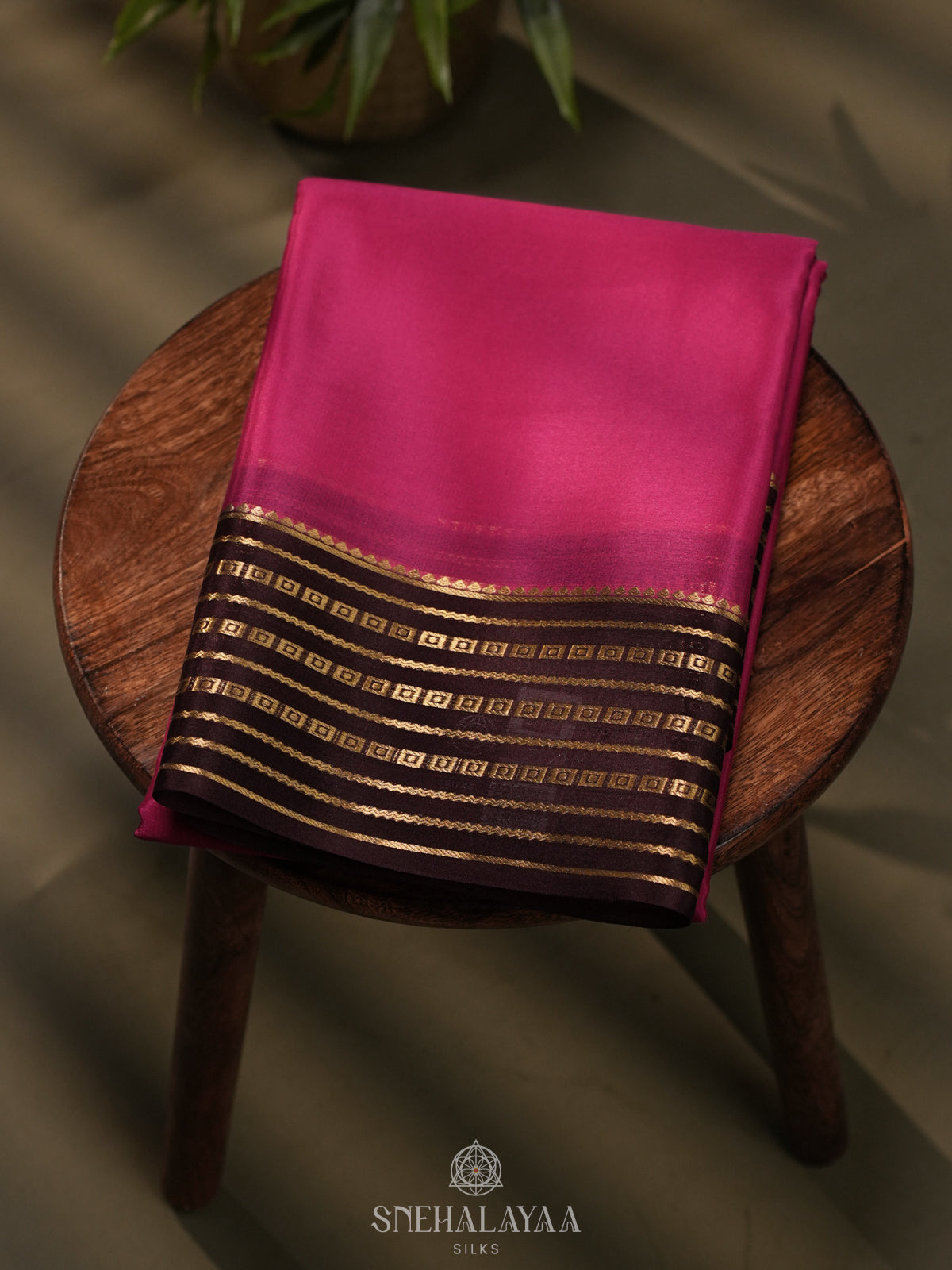 Pink Mysore Crepe Silk Saree