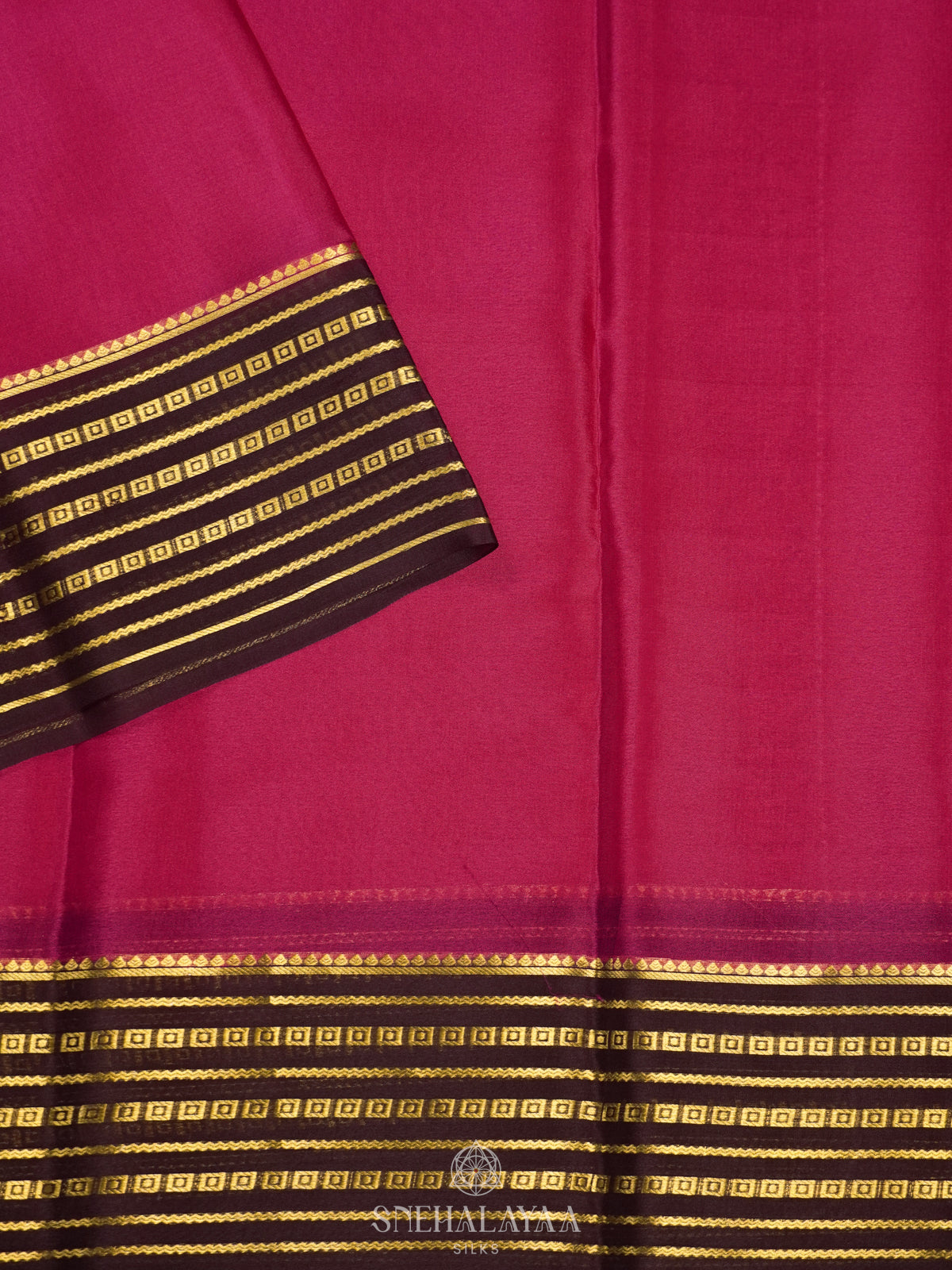 Pink Mysore Crepe Silk Saree