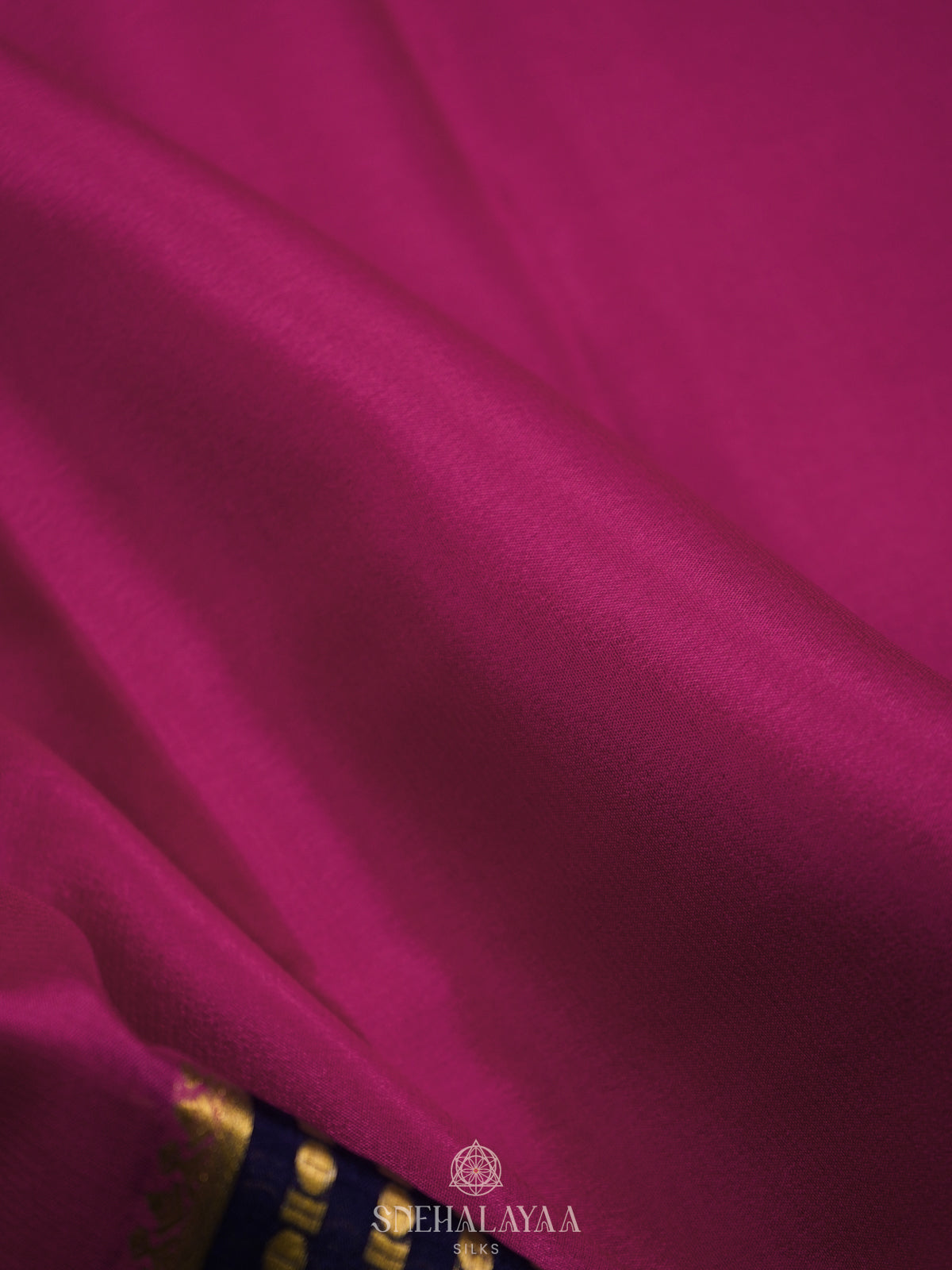 Berry Pink Mysore Crepe Silk Saree