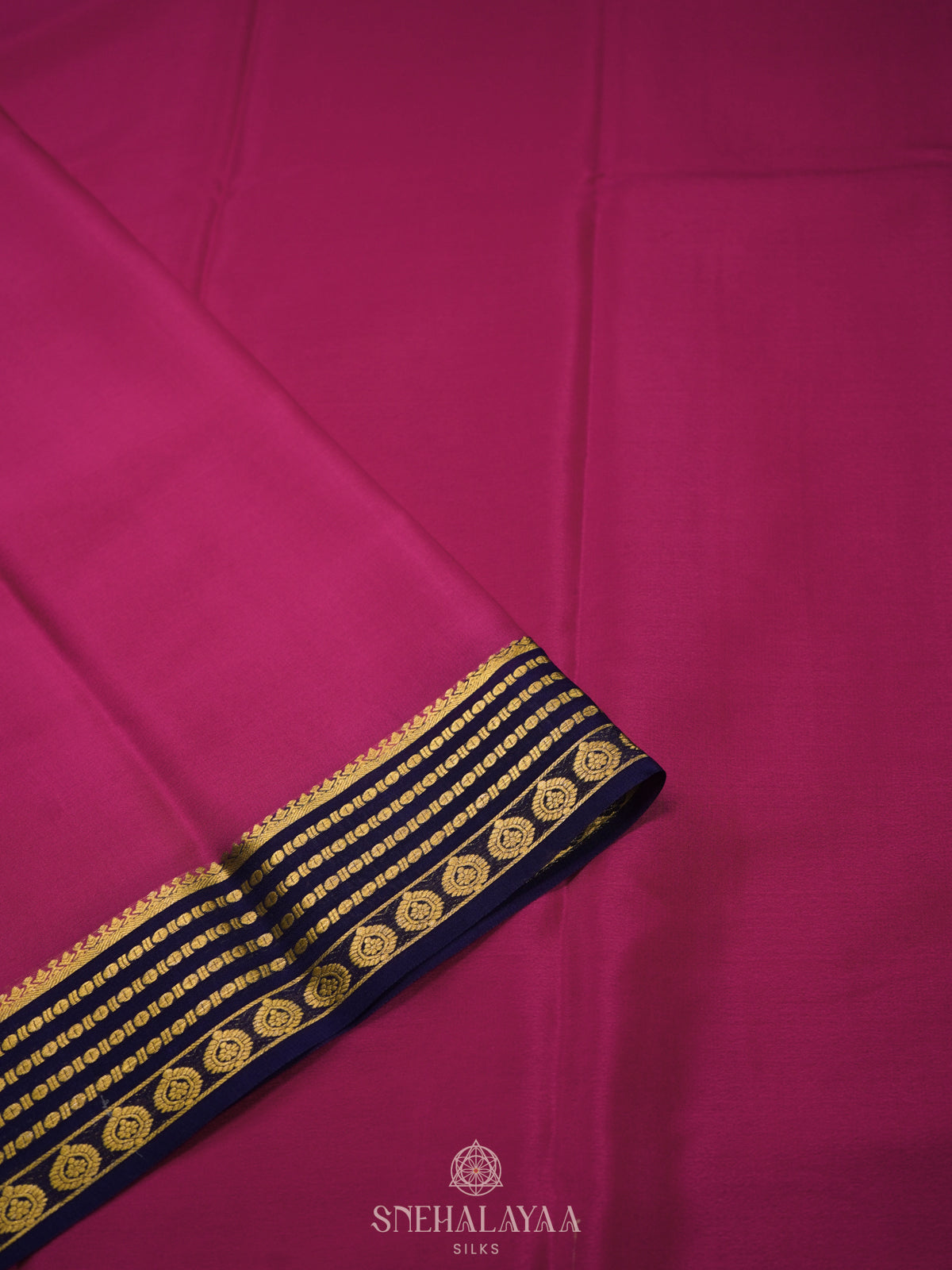 Berry Pink Mysore Crepe Silk Saree