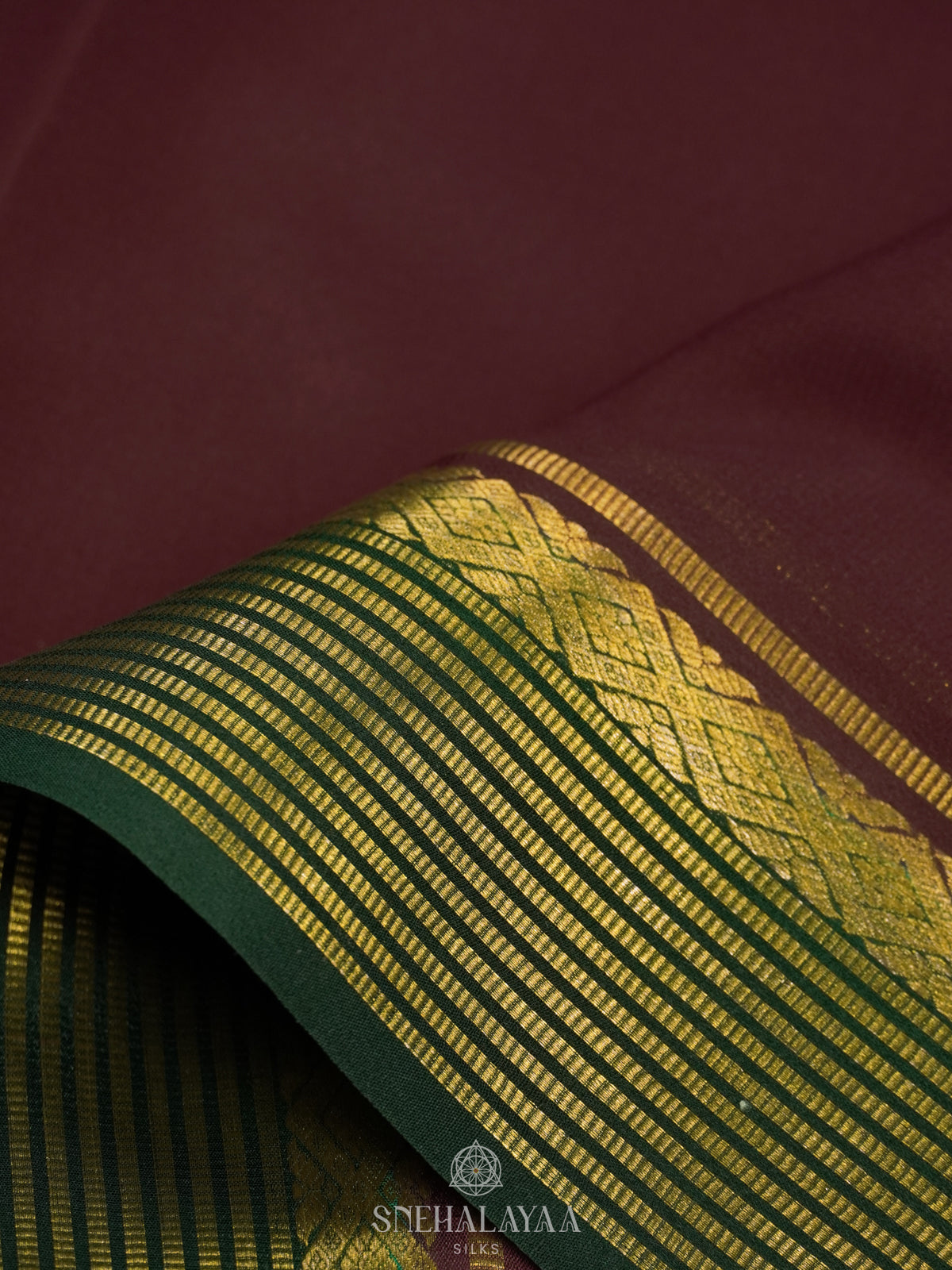 Coffee Brown Mysore Crepe Silk Saree