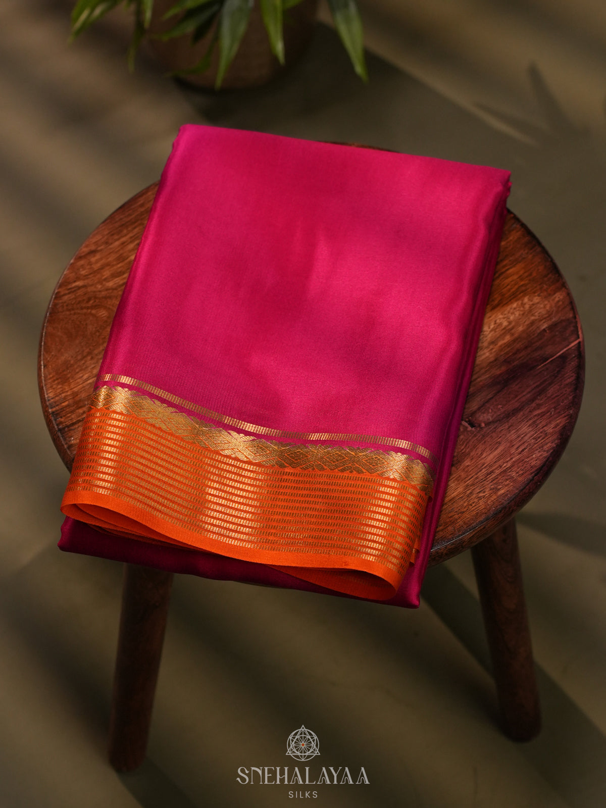 Pink Mysore Crepe Silk Saree