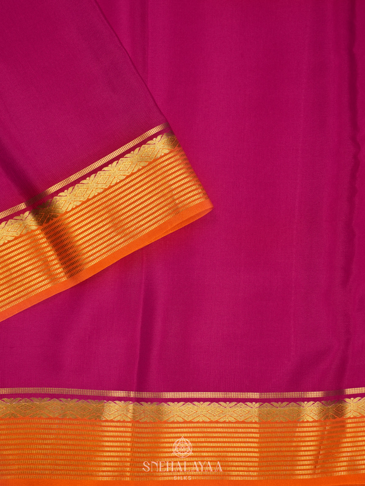 Pink Mysore Crepe Silk Saree