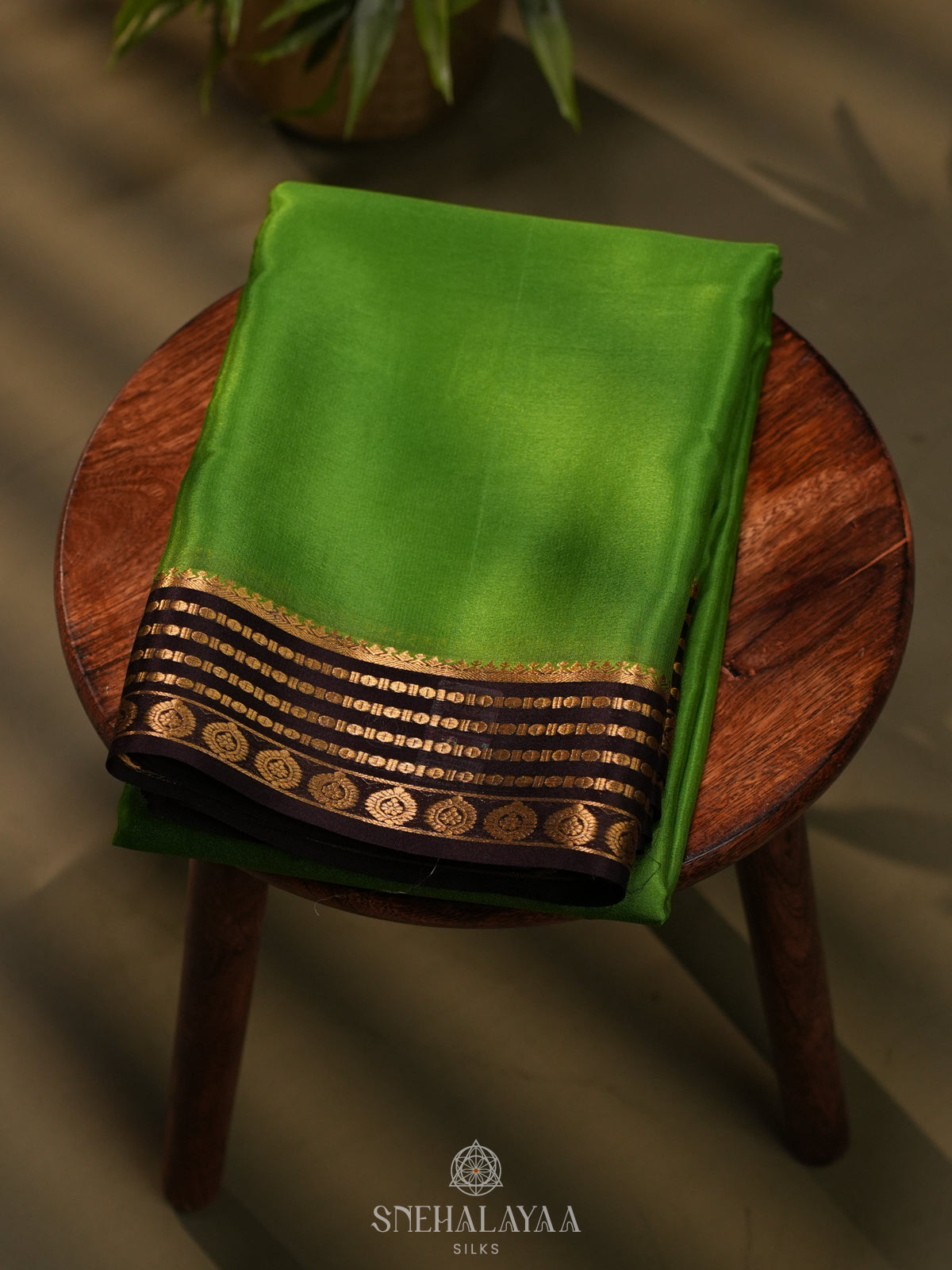 Green Mysore Crepe Silk Saree