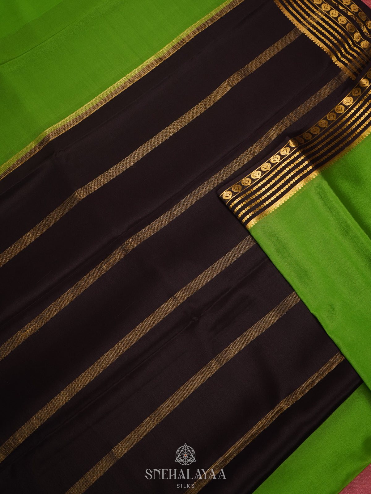 Green Mysore Crepe Silk Saree