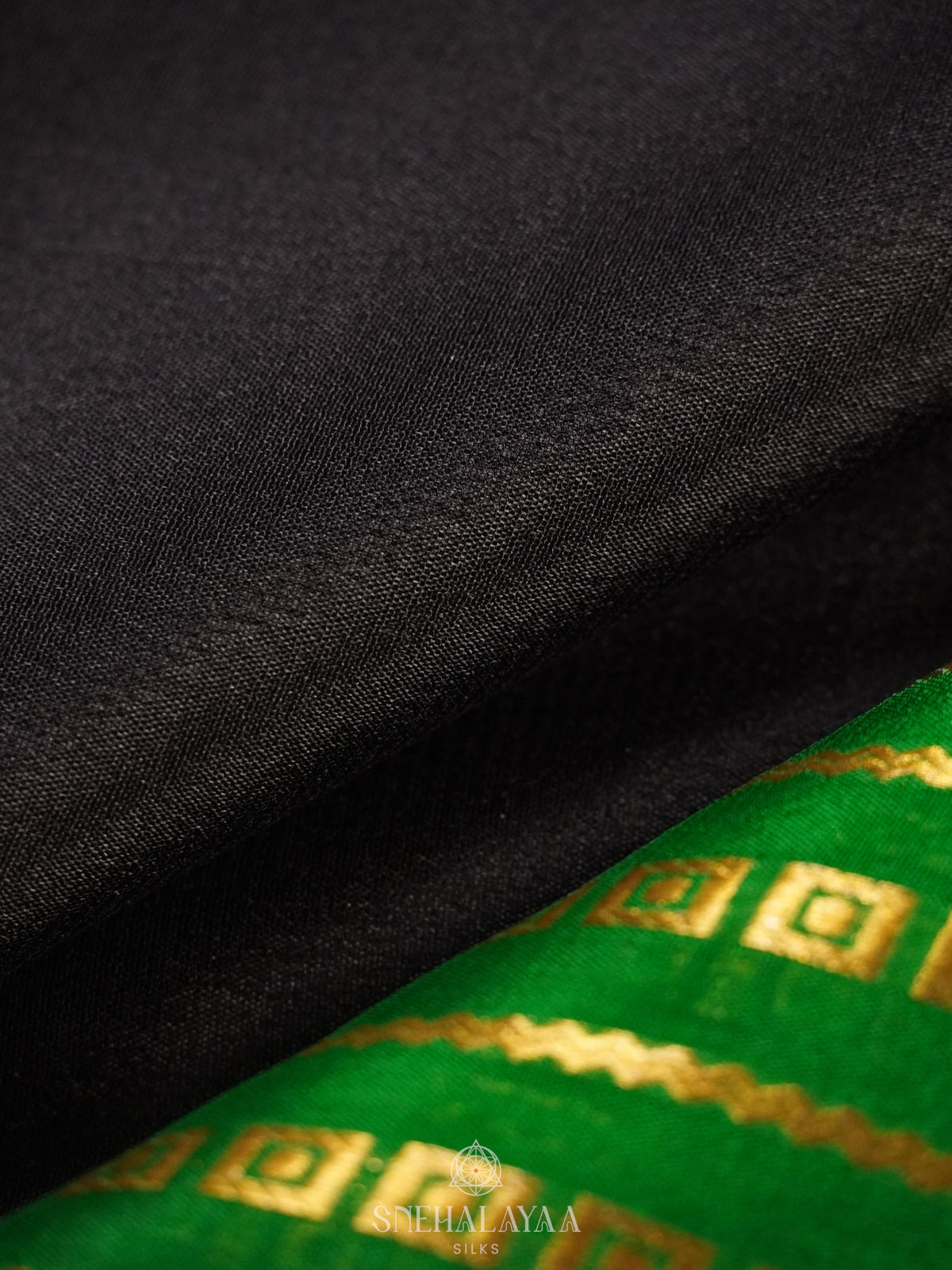 Black Mysore Crepe Silk Saree
