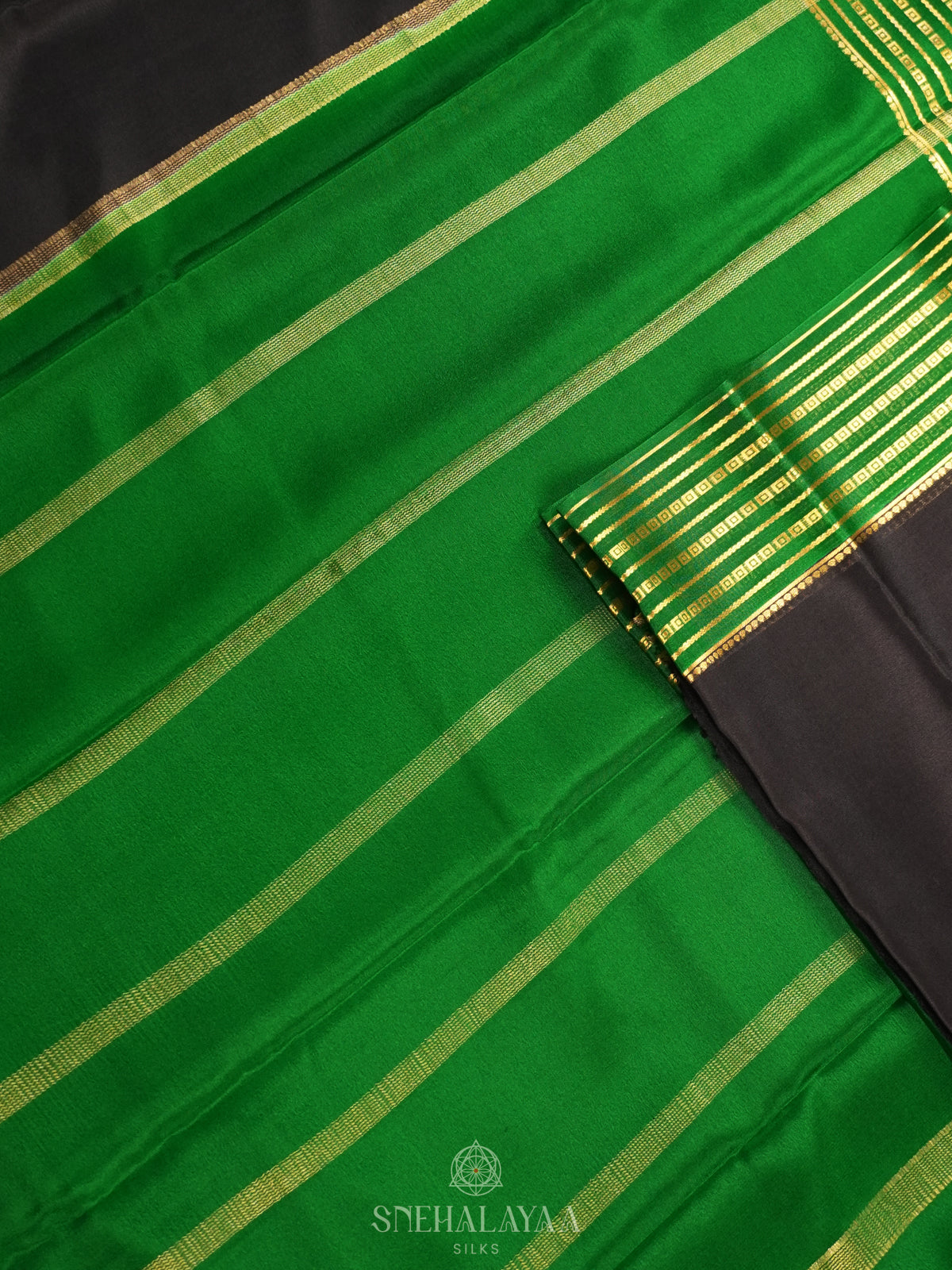 Black Mysore Crepe Silk Saree