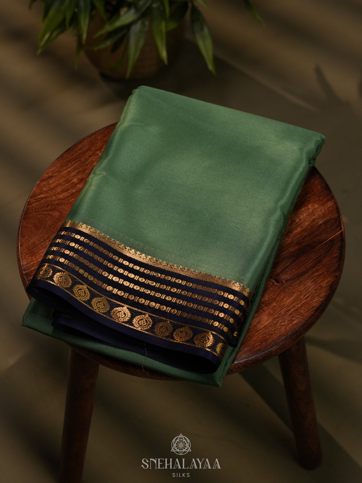 Green Mysore Crepe Silk Saree