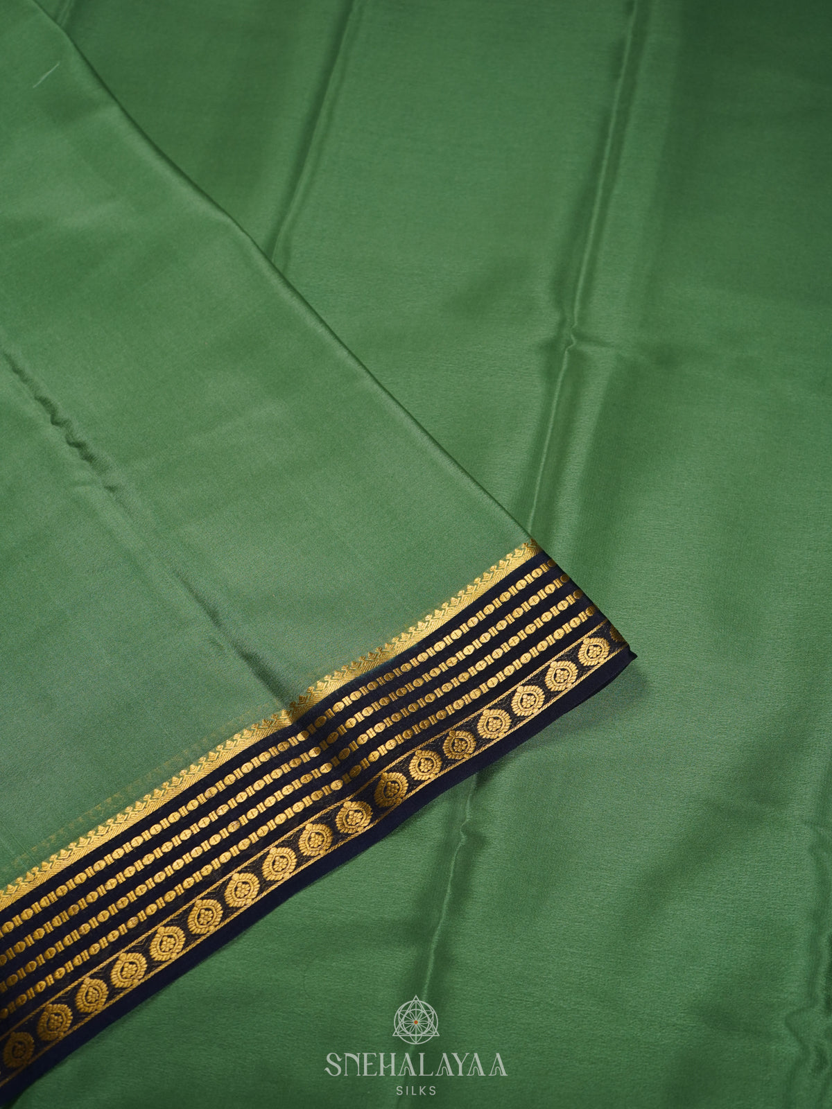 Green Mysore Crepe Silk Saree