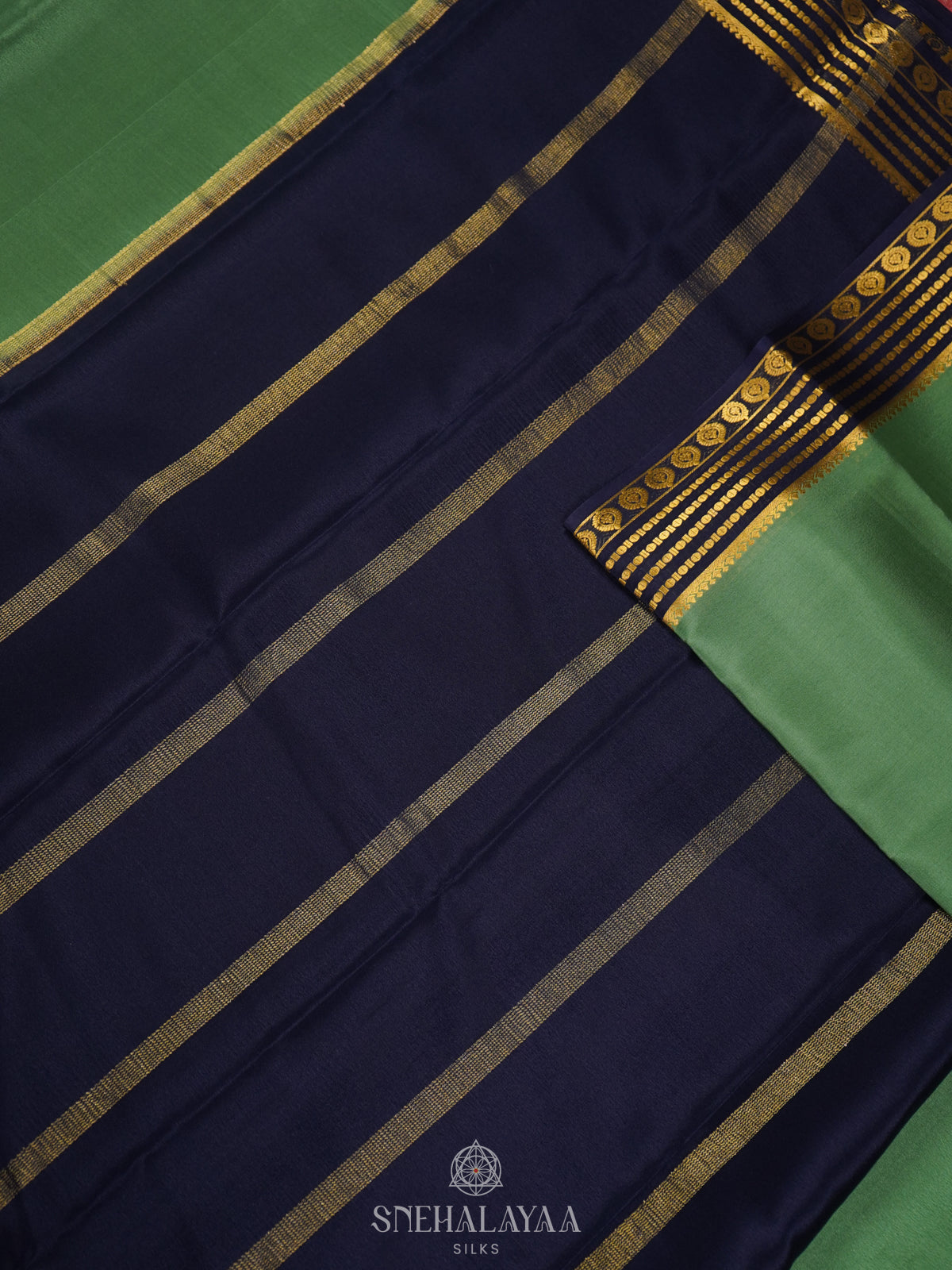 Green Mysore Crepe Silk Saree
