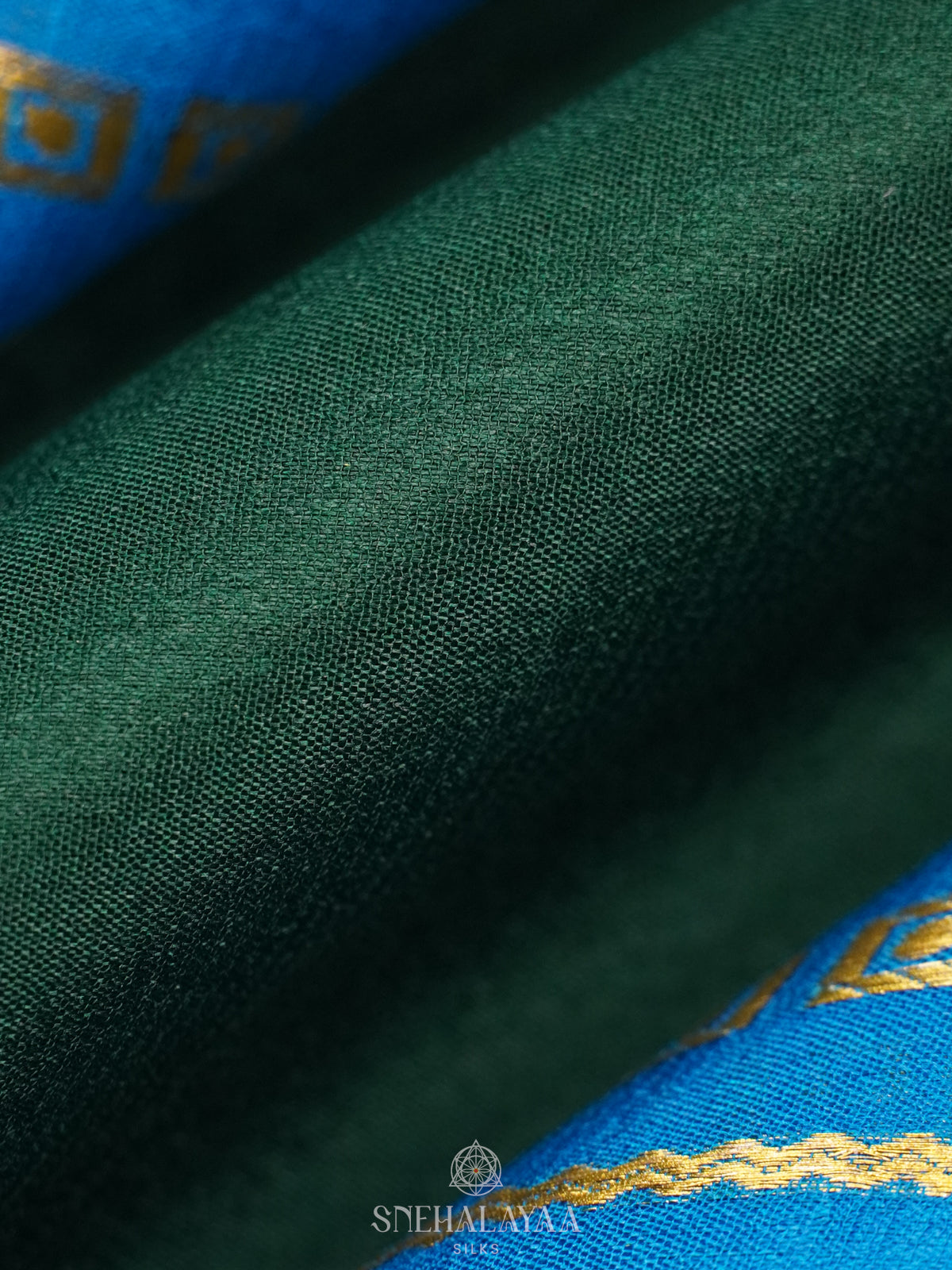 Forest Green Mysore Crepe Silk Saree