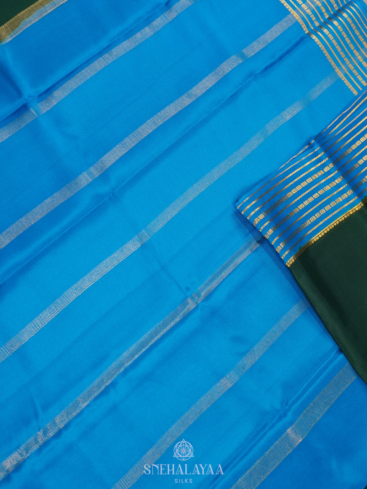 Forest Green Mysore Crepe Silk Saree