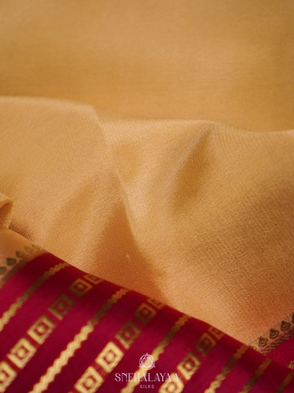 Peach Mysore Crepe Silk Saree