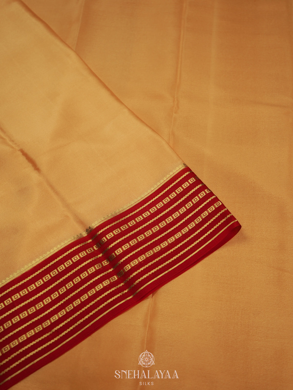 Peach Mysore Crepe Silk Saree