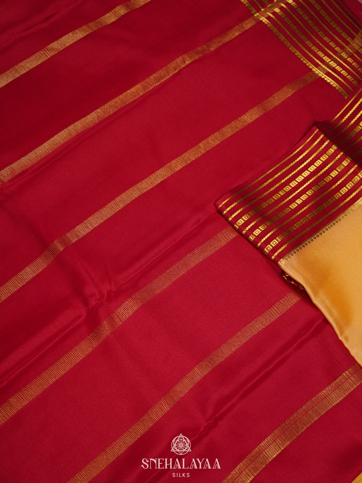 Peach Mysore Crepe Silk Saree