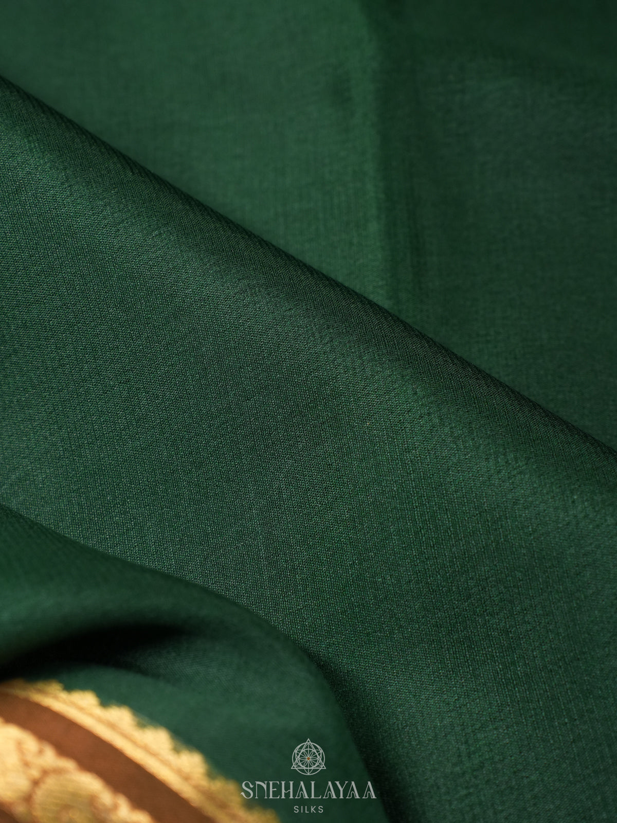 Forest Green Mysore Crepe Silk Saree