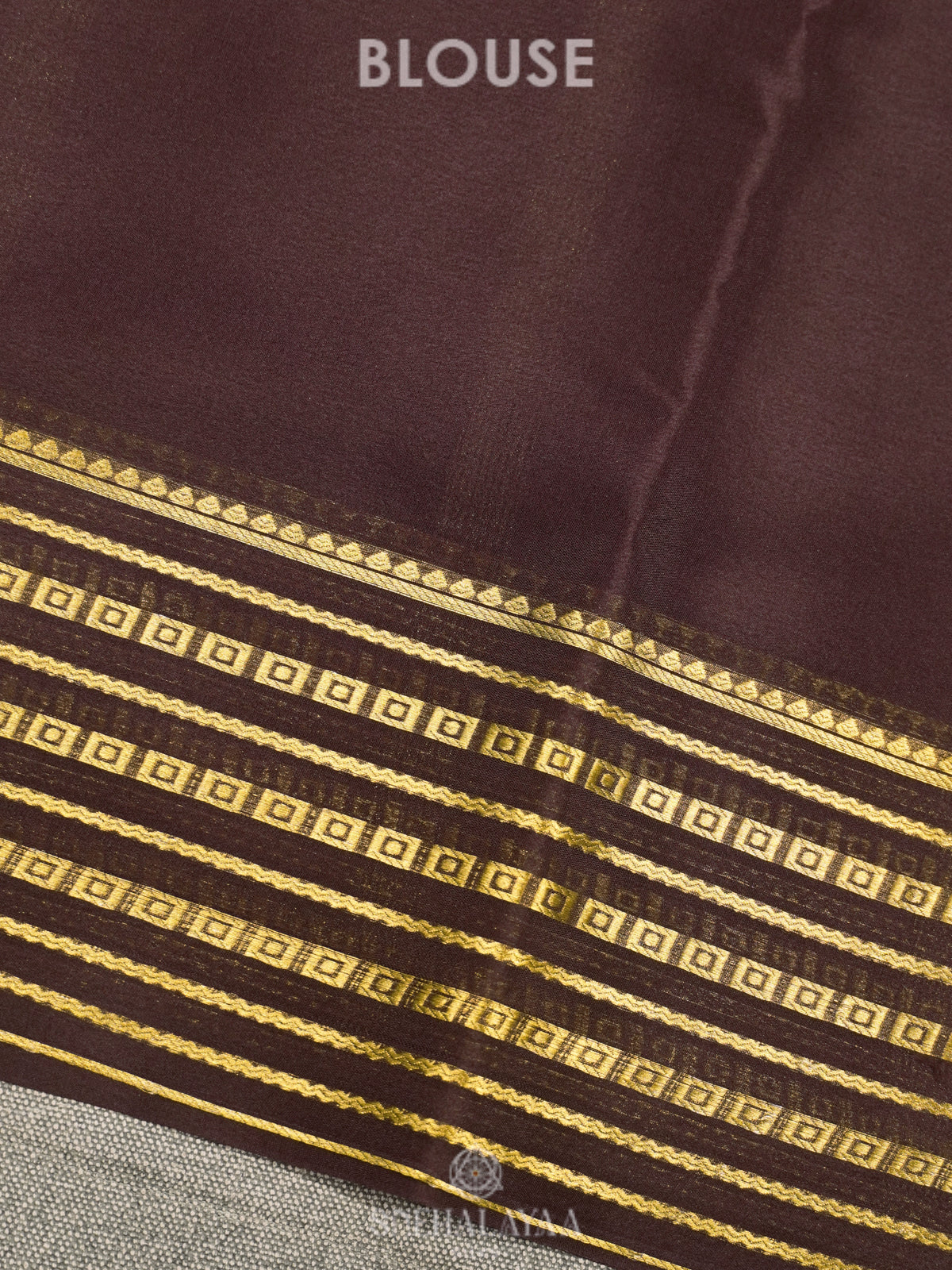 Beige Gold Mysore Crepe Silk Saree