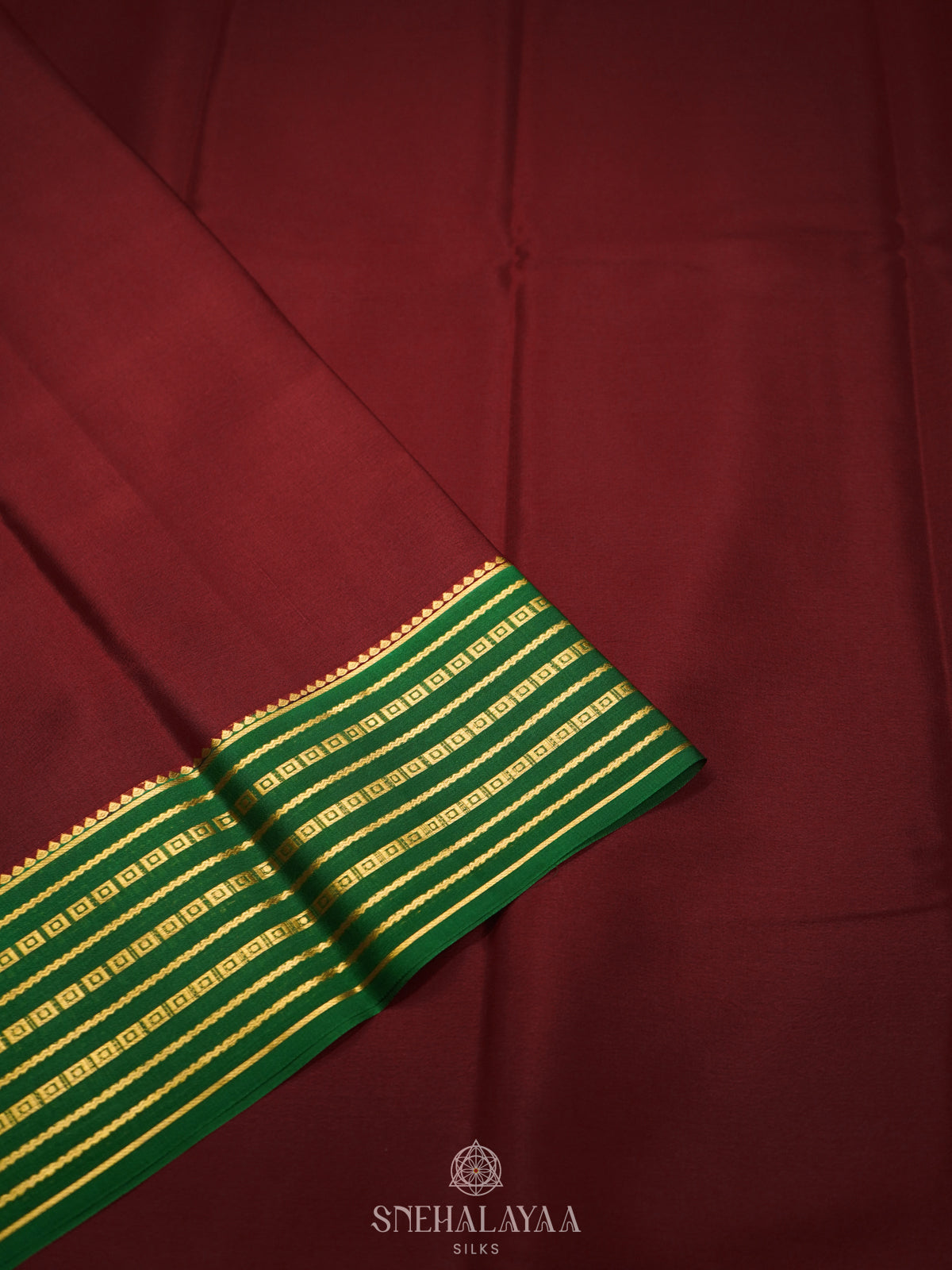 Maroon Mysore Crepe Silk Saree