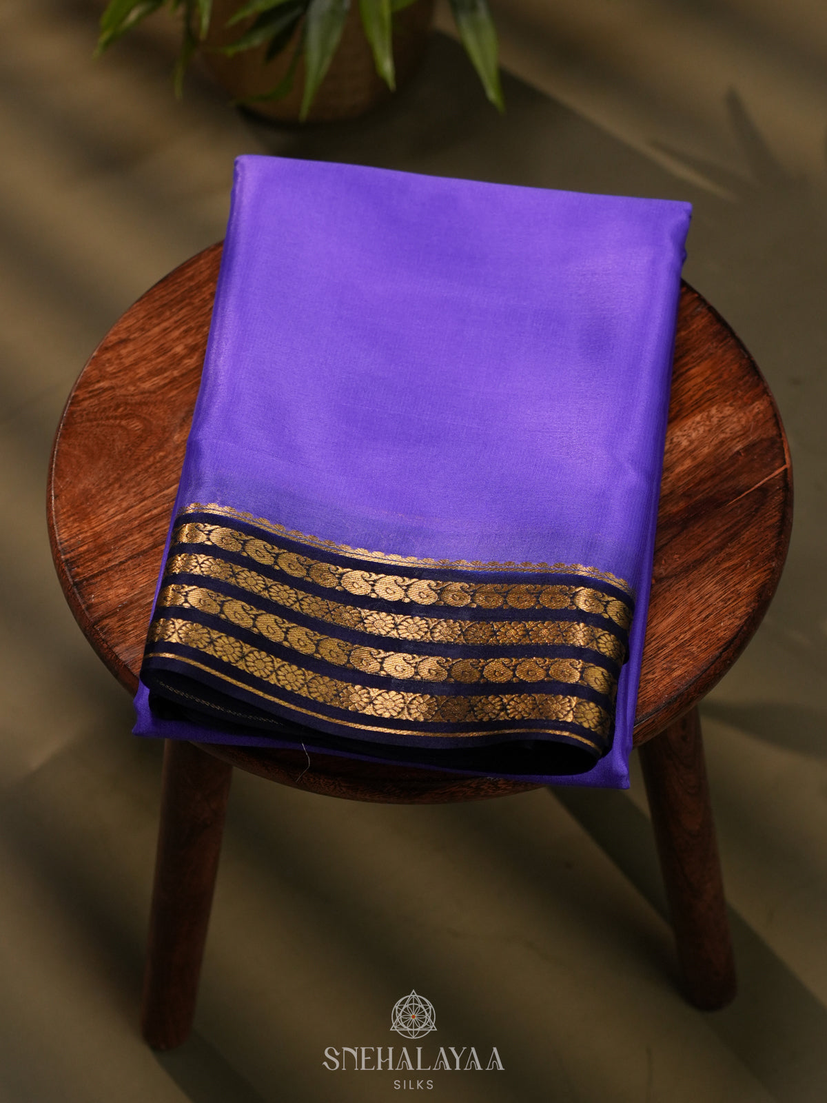 Violet Mysore Crepe Silk Saree